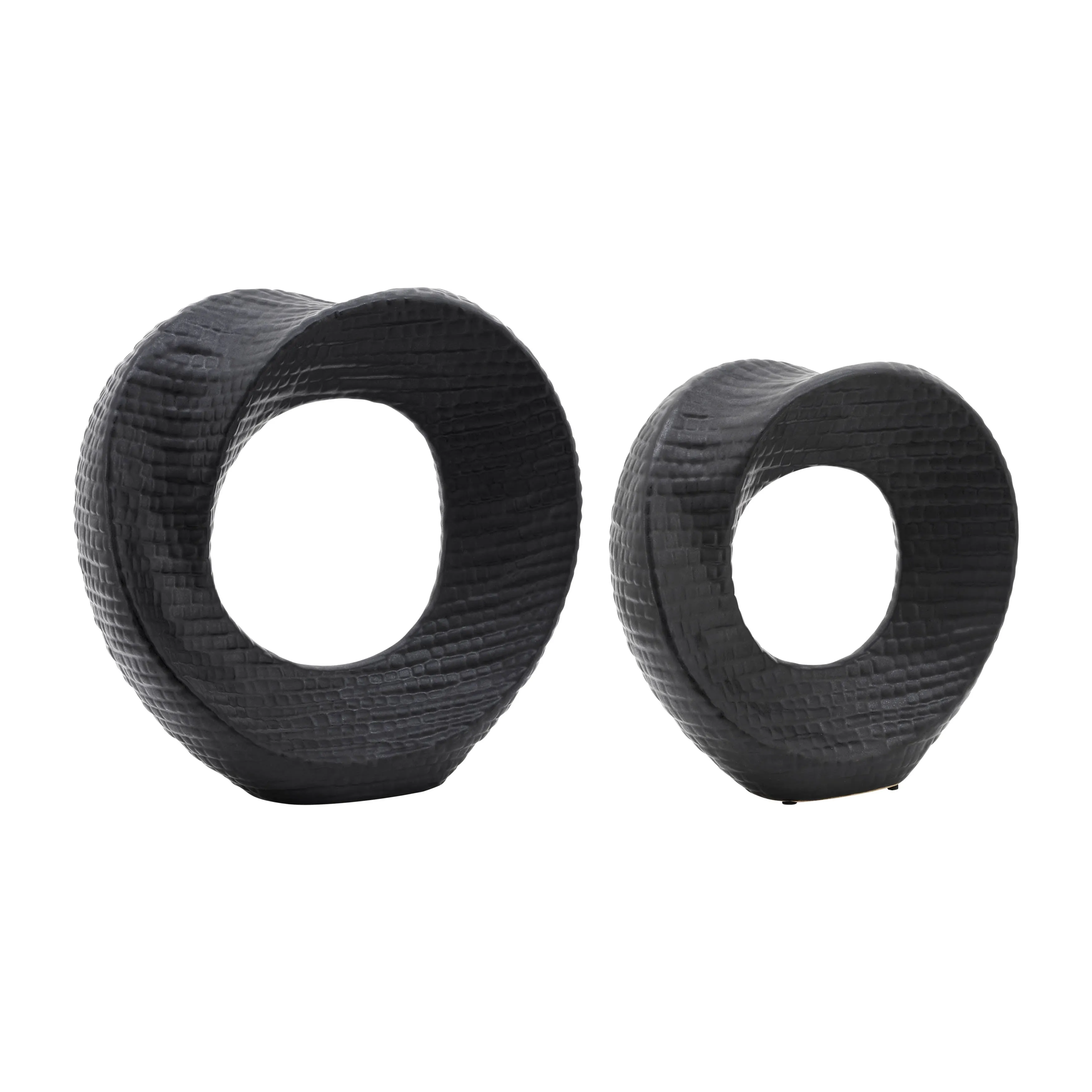 10" TEXTURED TABLE TOP DECO, BLACK