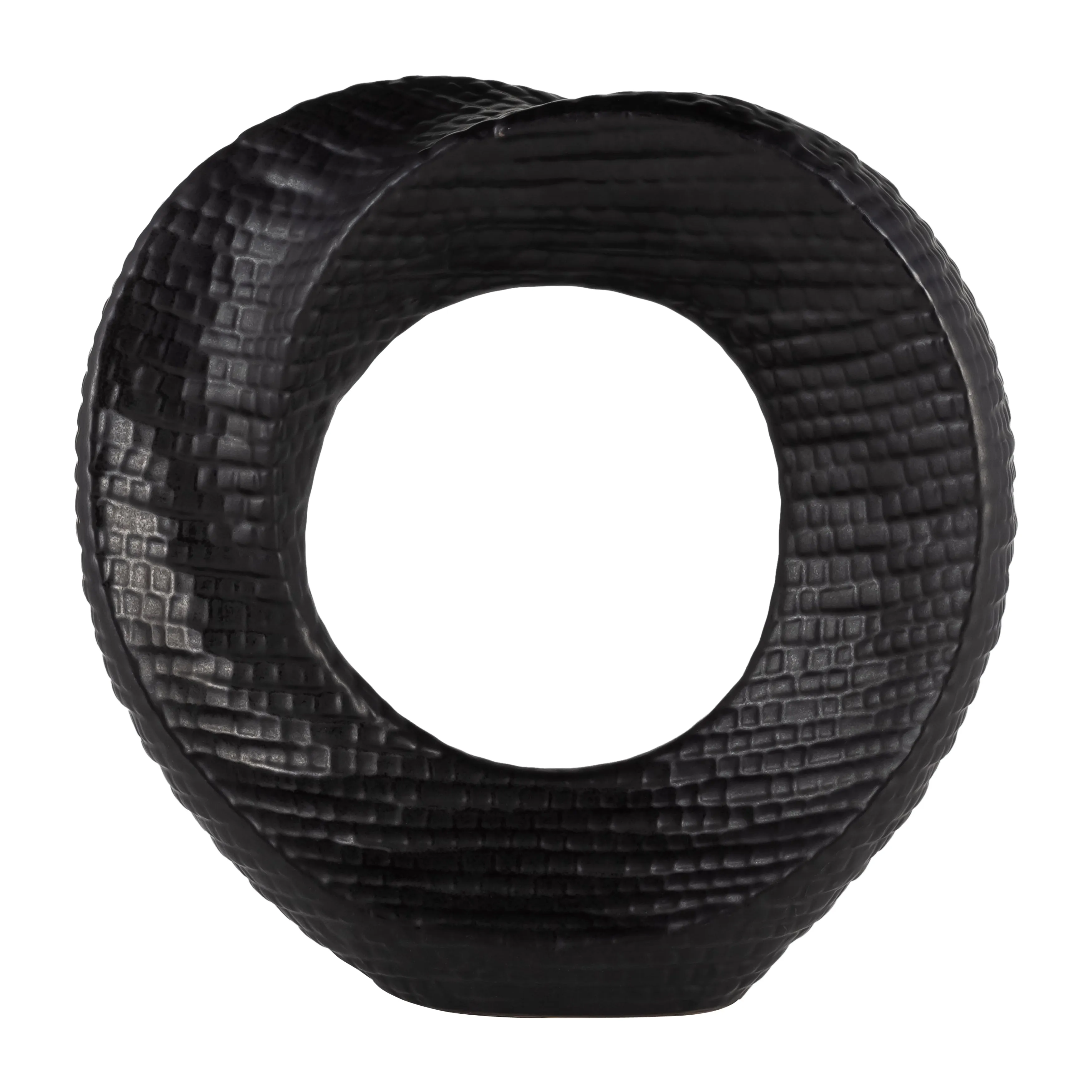 10" TEXTURED TABLE TOP DECO, BLACK