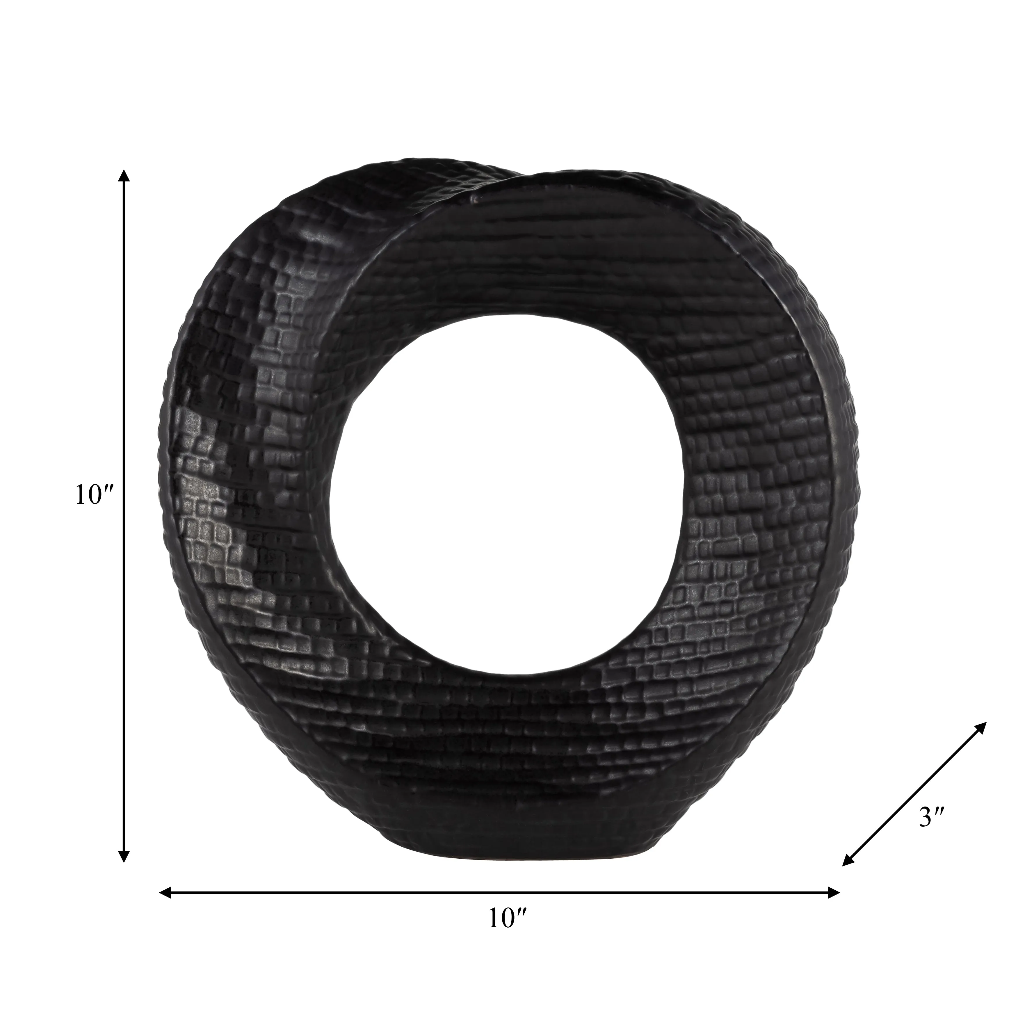 10" TEXTURED TABLE TOP DECO, BLACK