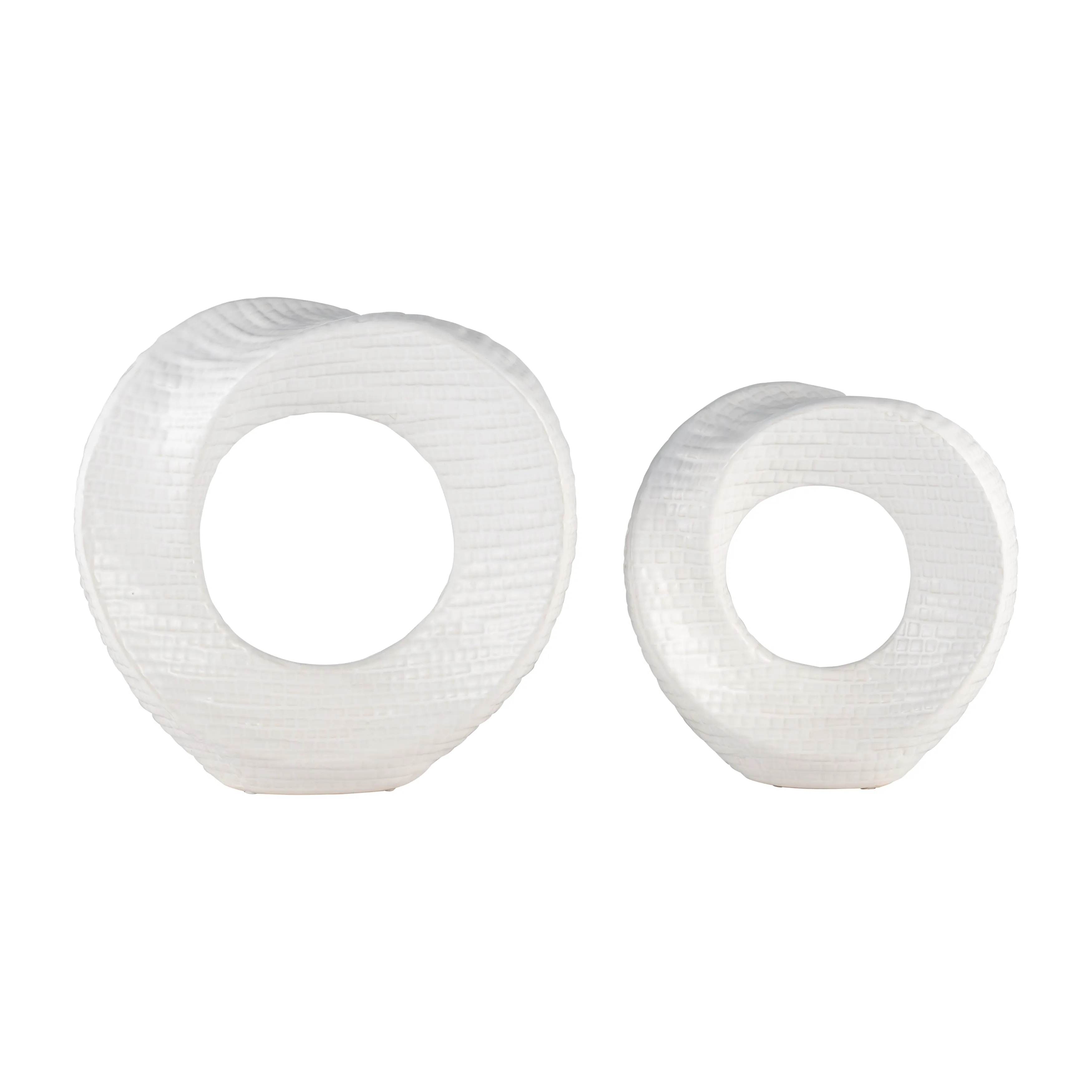 10" TEXTURED TABLE TOP DECO, WHITE