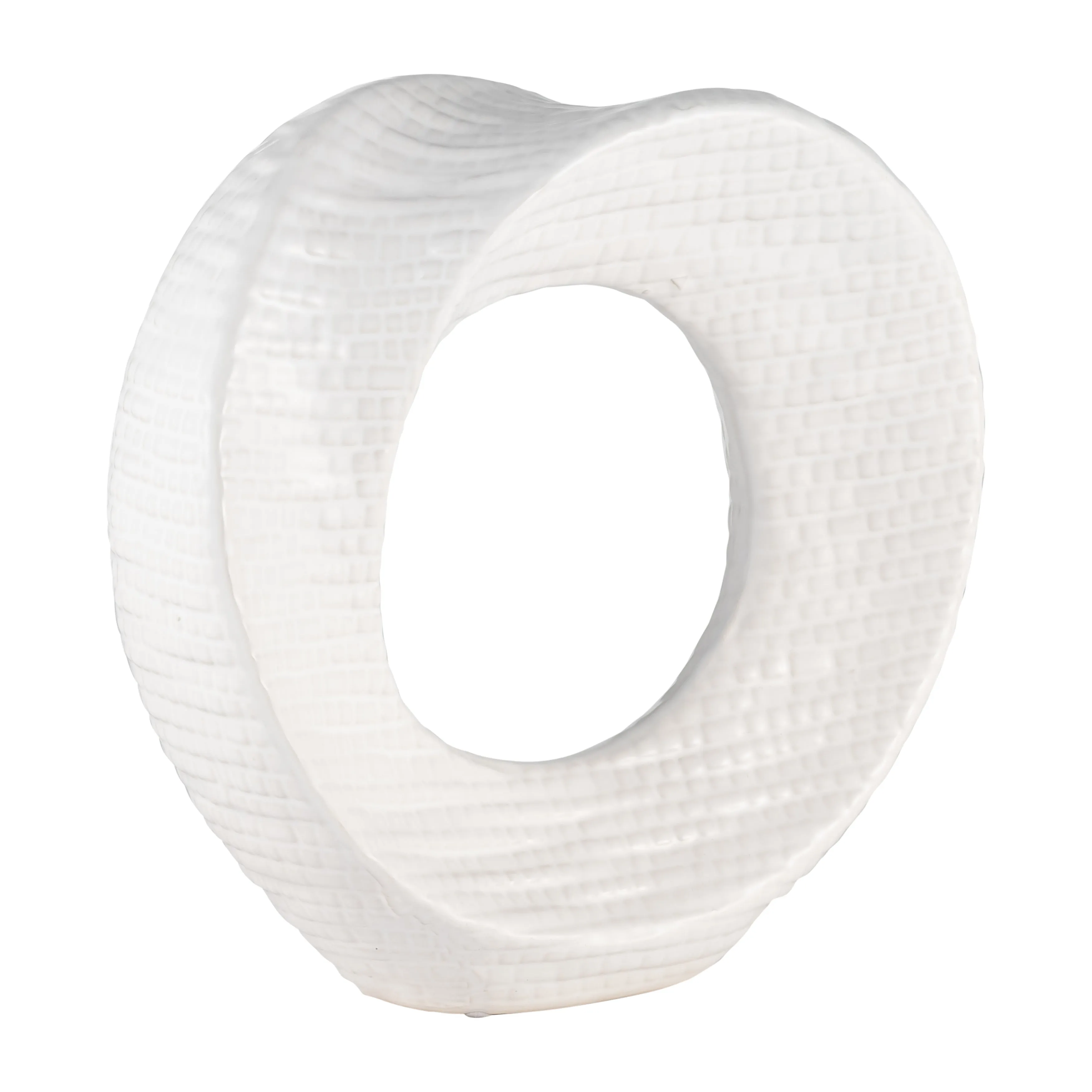 10" TEXTURED TABLE TOP DECO, WHITE