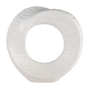 10" TEXTURED TABLE TOP DECO, WHITE