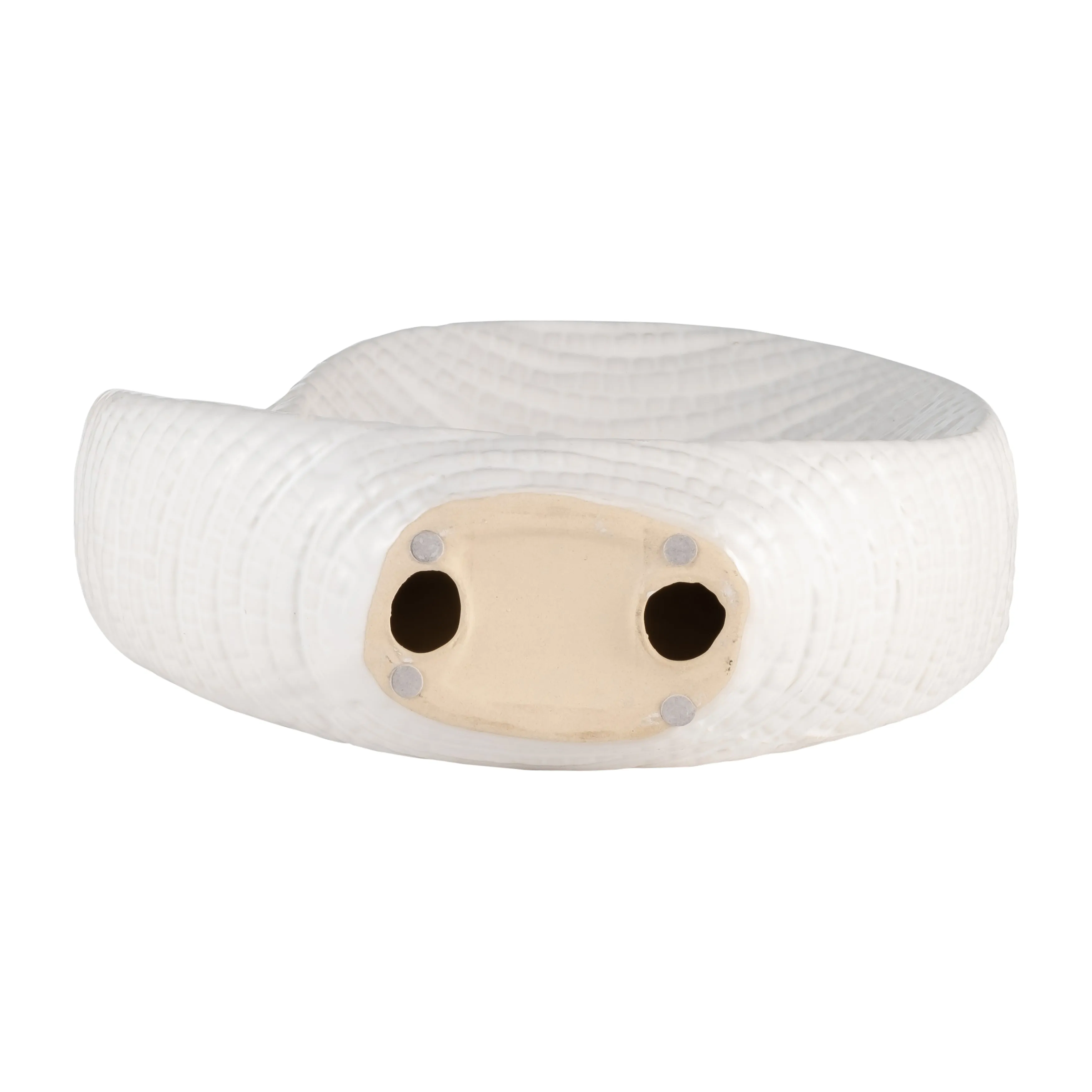10" TEXTURED TABLE TOP DECO, WHITE