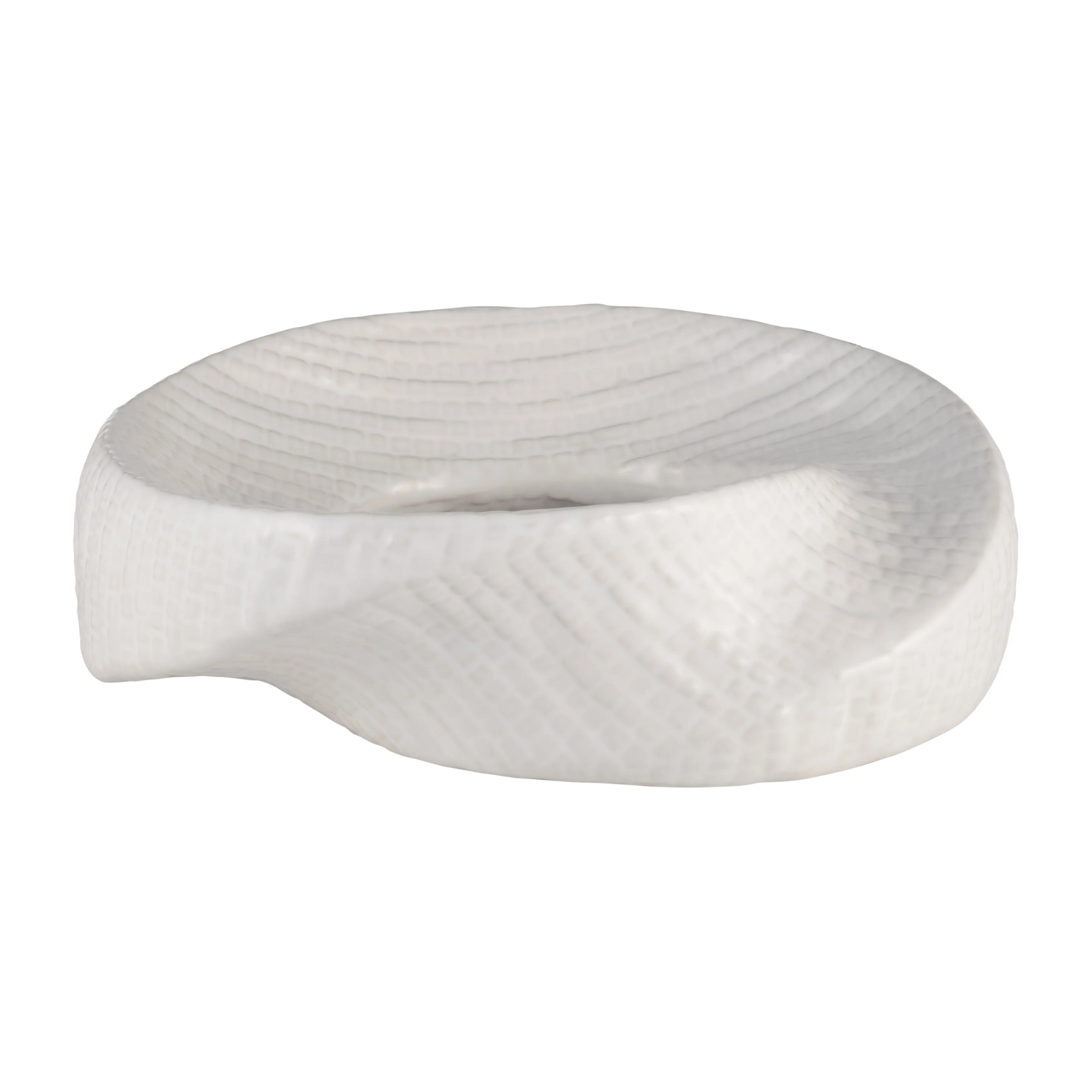 10" TEXTURED TABLE TOP DECO, WHITE