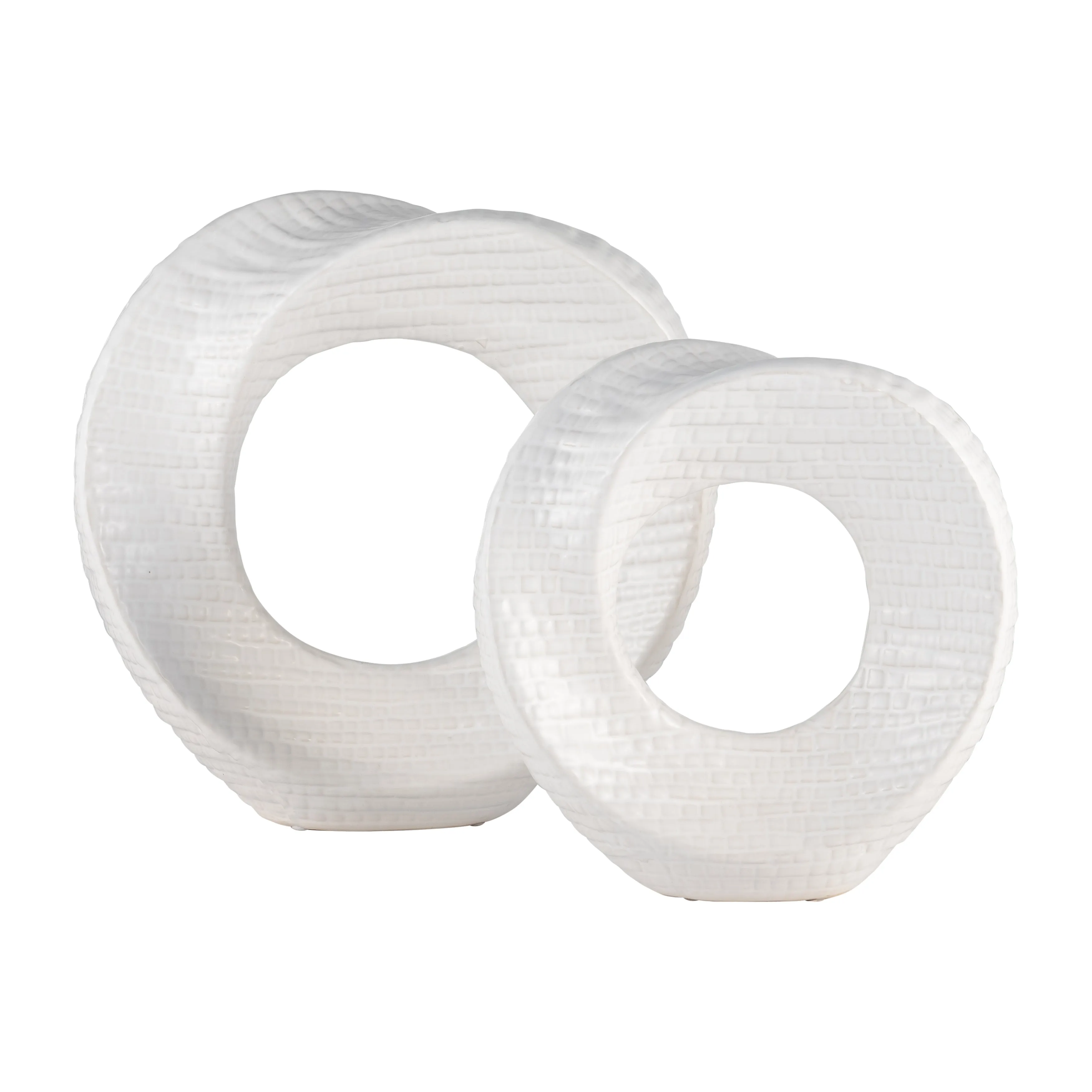 10" TEXTURED TABLE TOP DECO, WHITE
