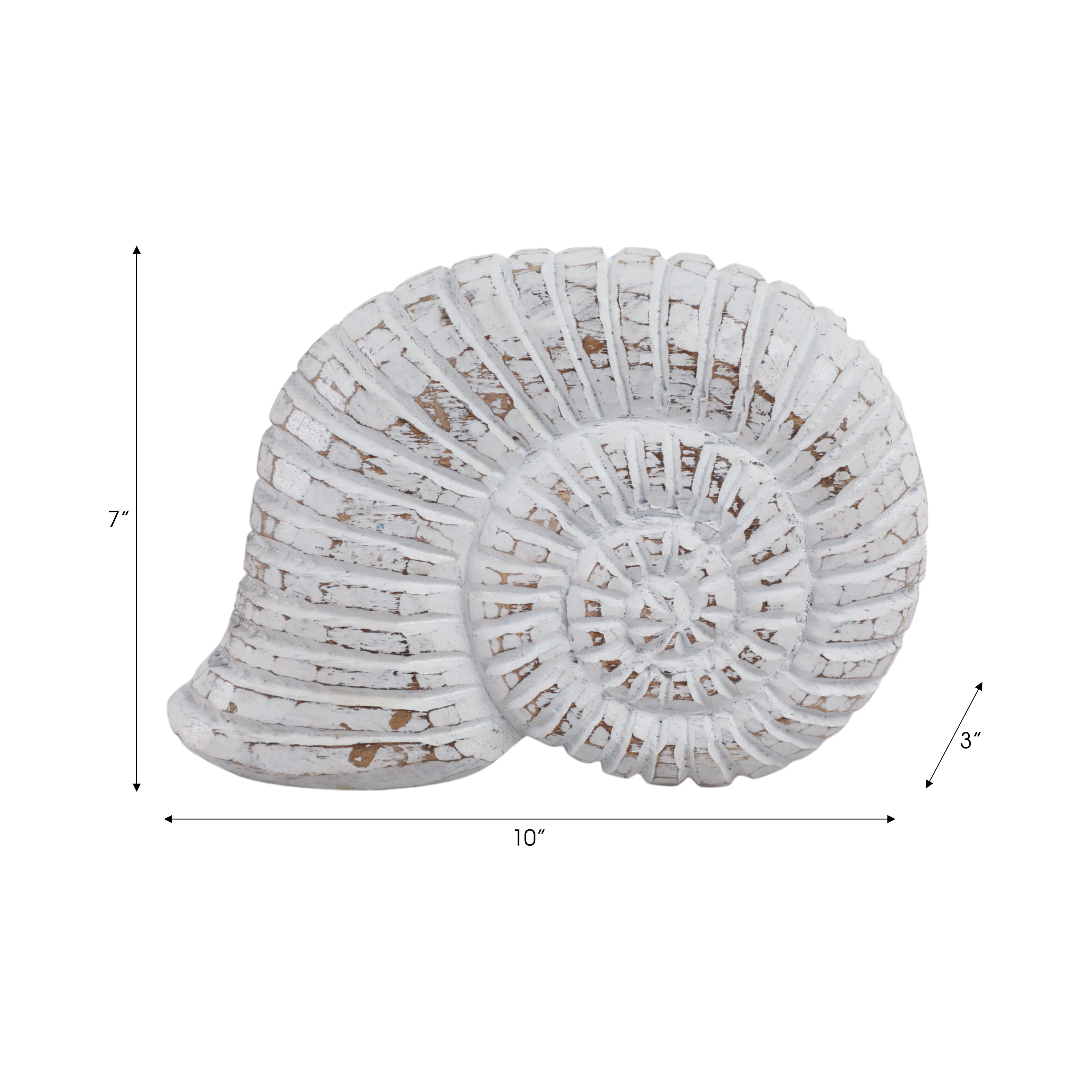 10" Wooden Snail Decor, Wht