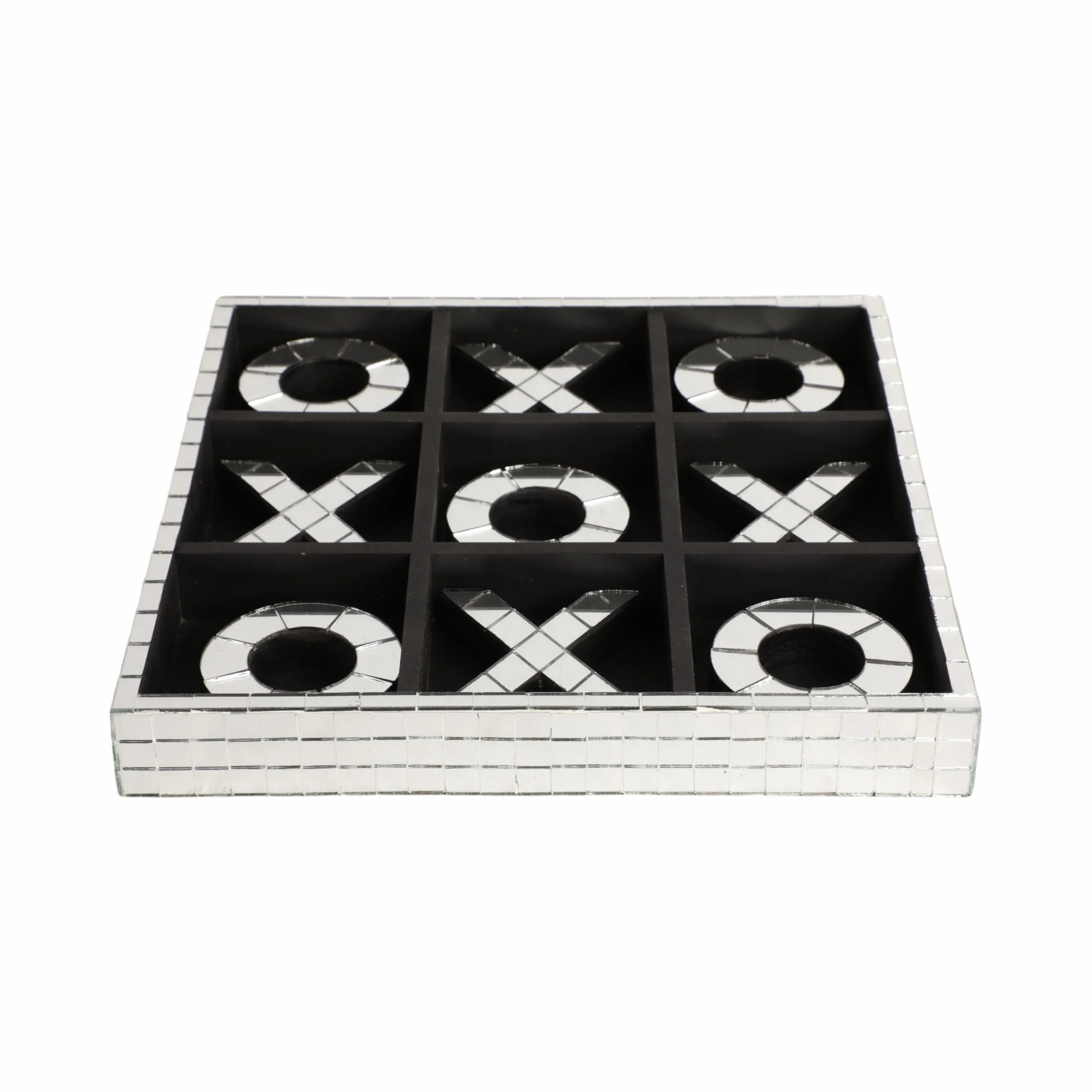 12" Disco Mosaic X&o Game, Silver