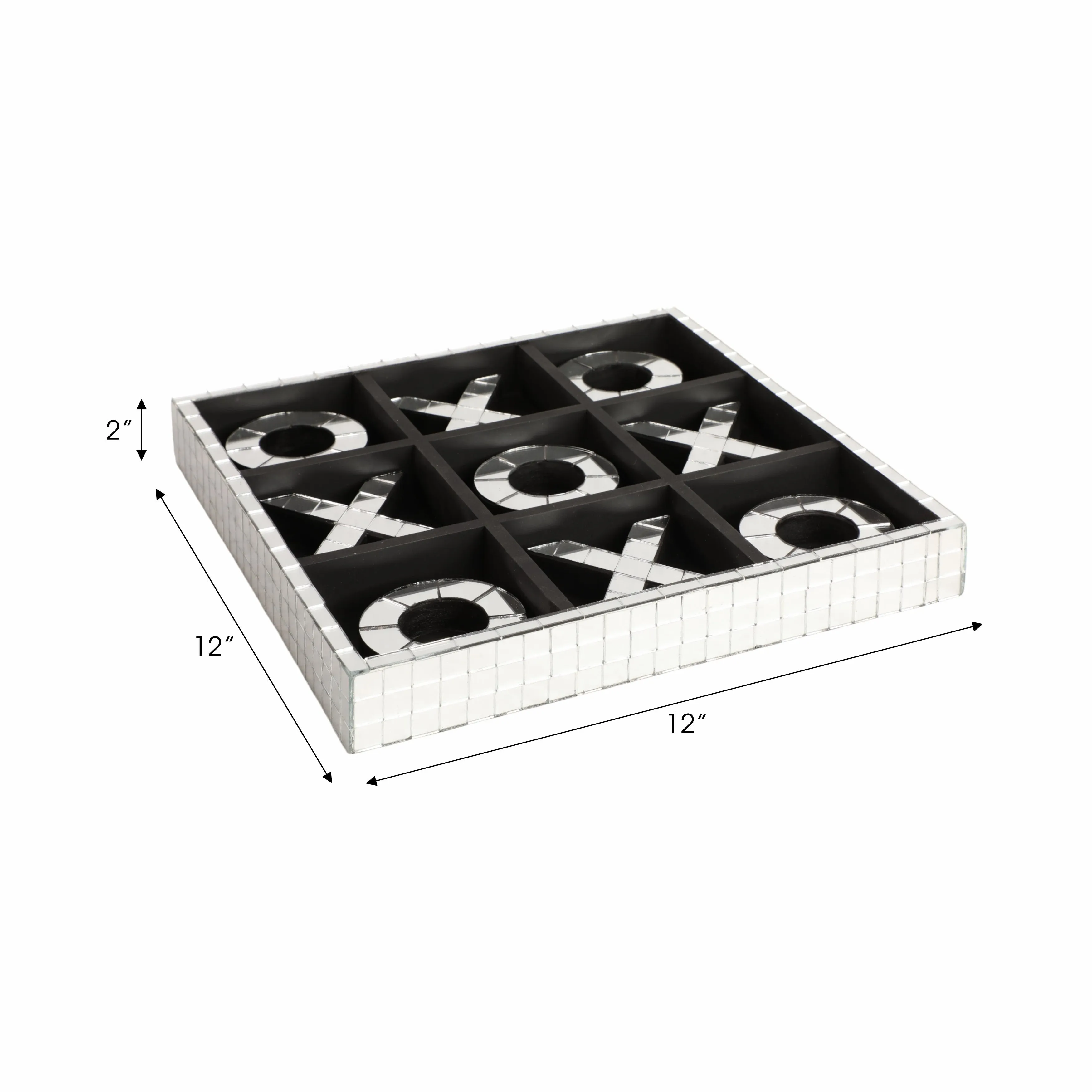 12" Disco Mosaic X&o Game, Silver