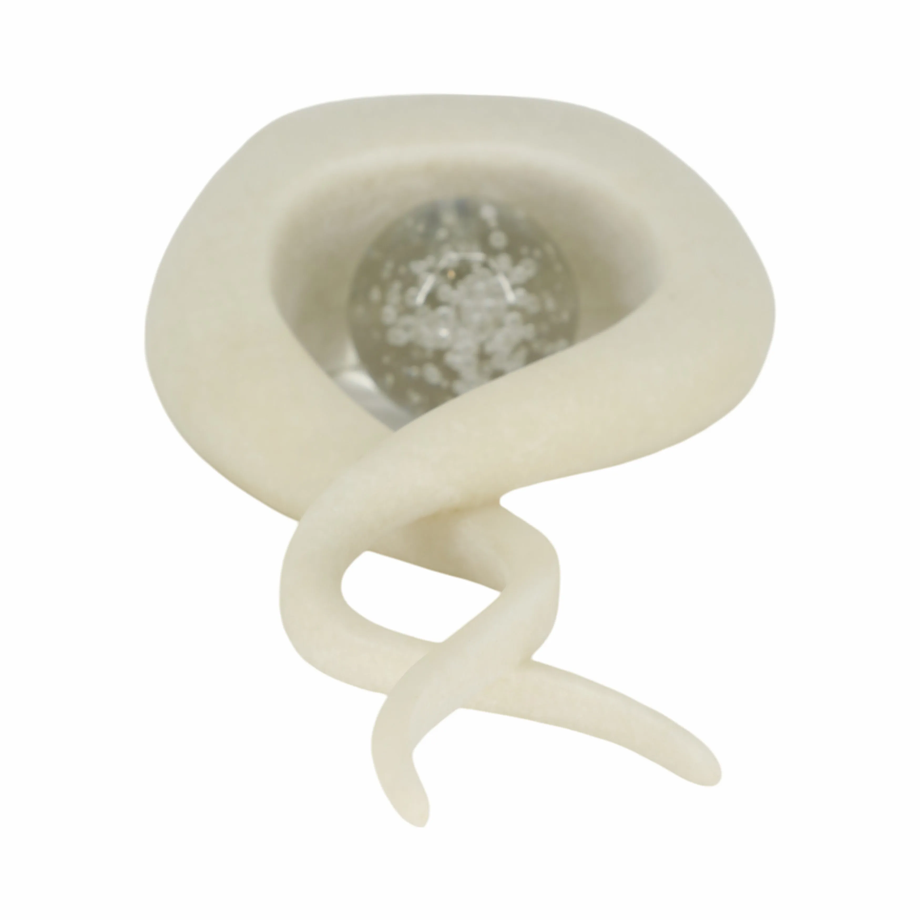 12" Laxmi White Quartz Resin Statuary With Crystal