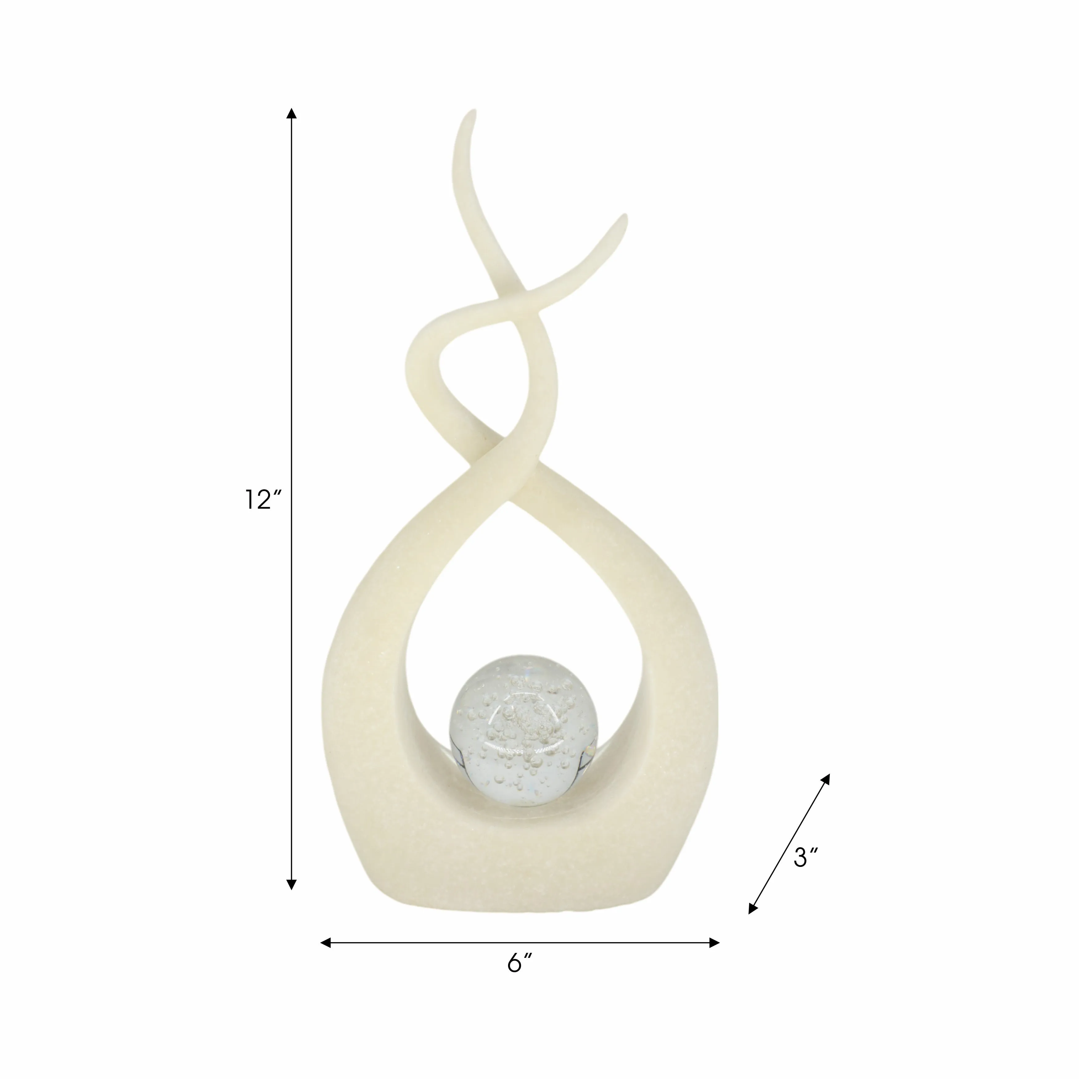 12" Laxmi White Quartz Resin Statuary With Crystal