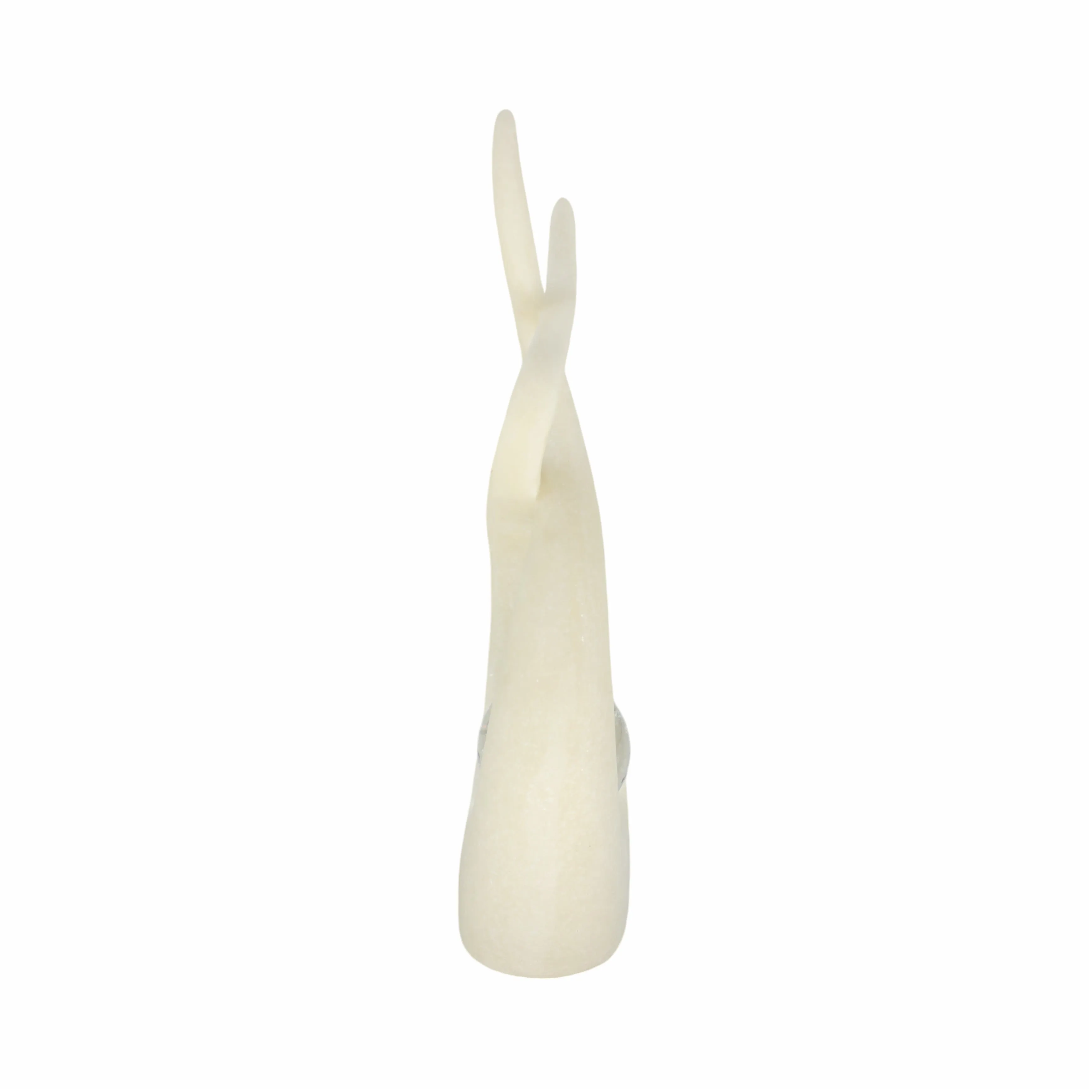 12" Laxmi White Quartz Resin Statuary With Crystal