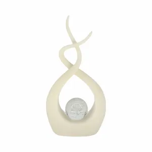 12" Laxmi White Quartz Resin Statuary With Crystal