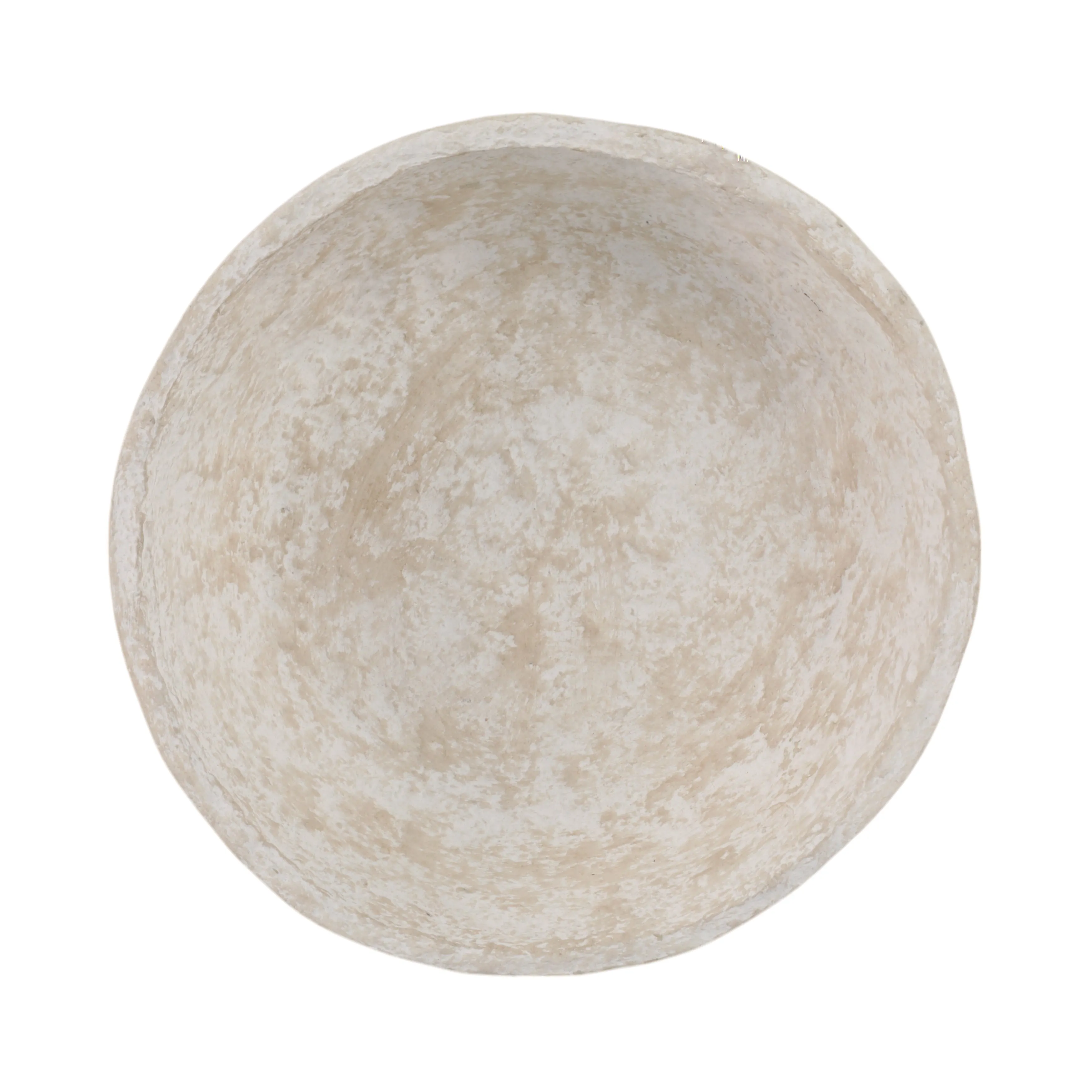 12x12" Paper Mache Knobby Footed Bowl, White