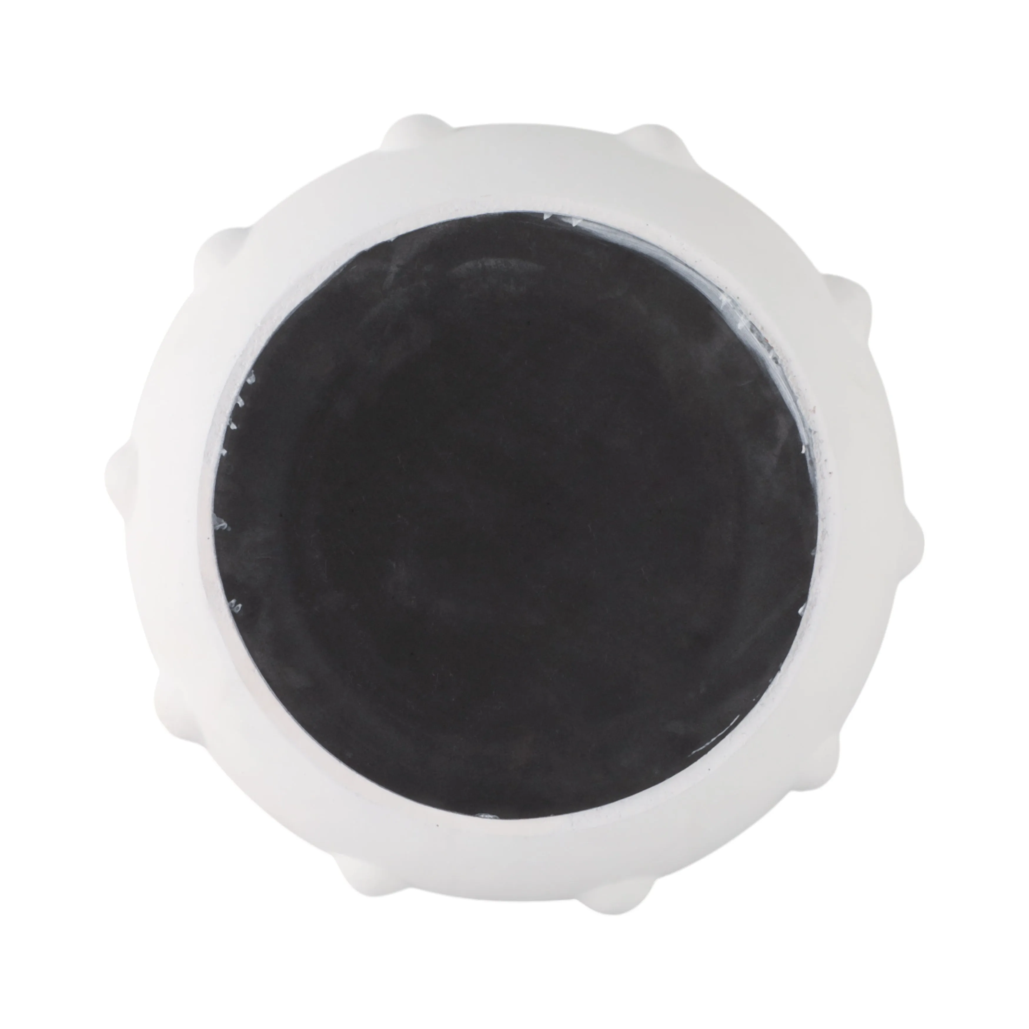 13" Clay Beaded Bowl, White