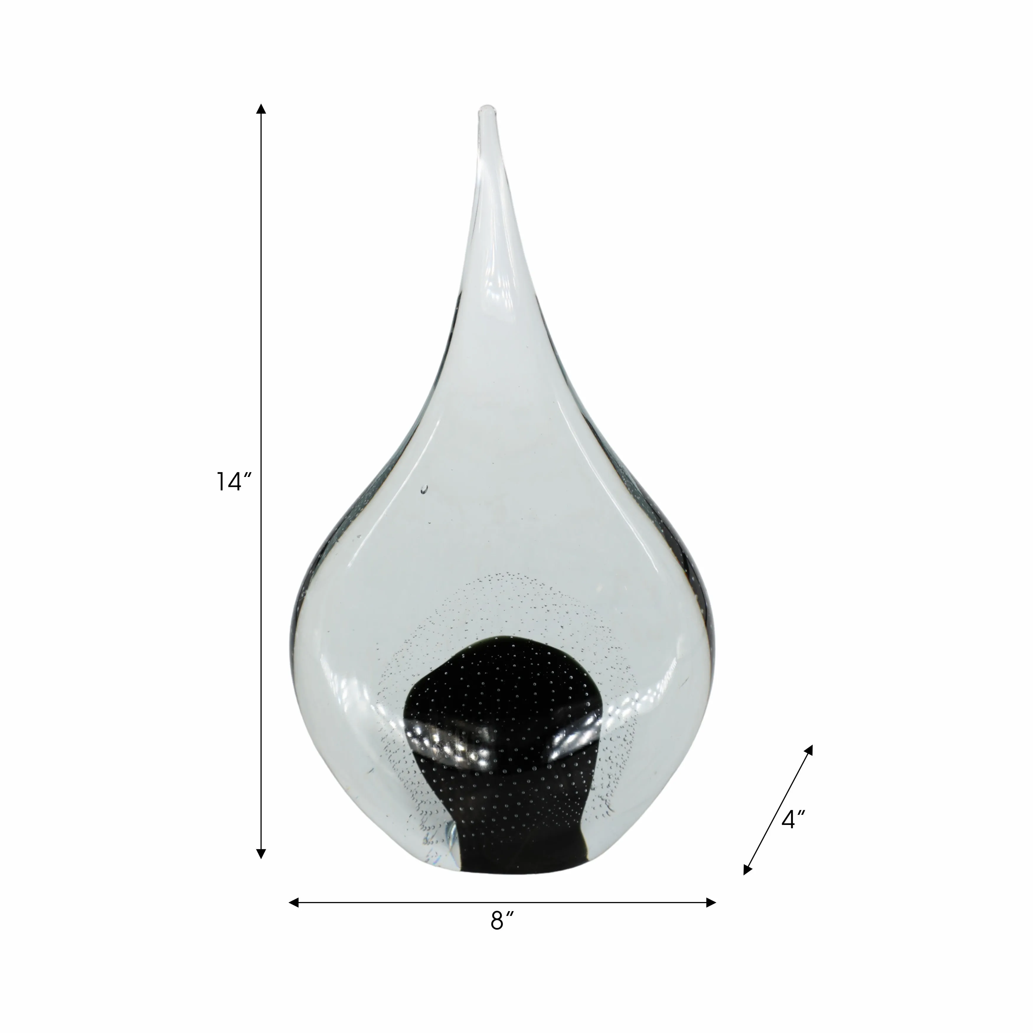 14" MEEDA BLACK CRYSTAL TEAR DROP