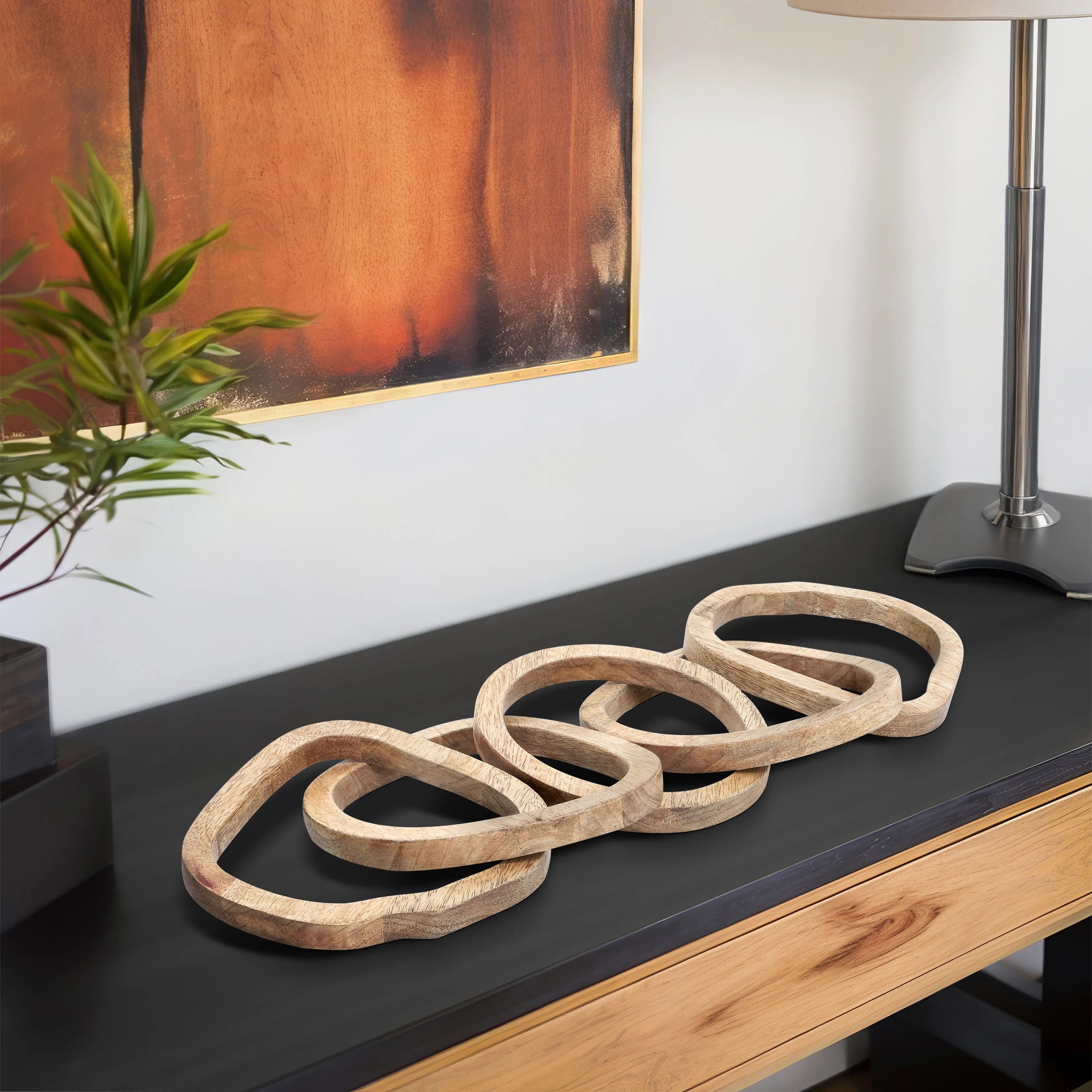 14" Wooden Pillar Holder, Natural