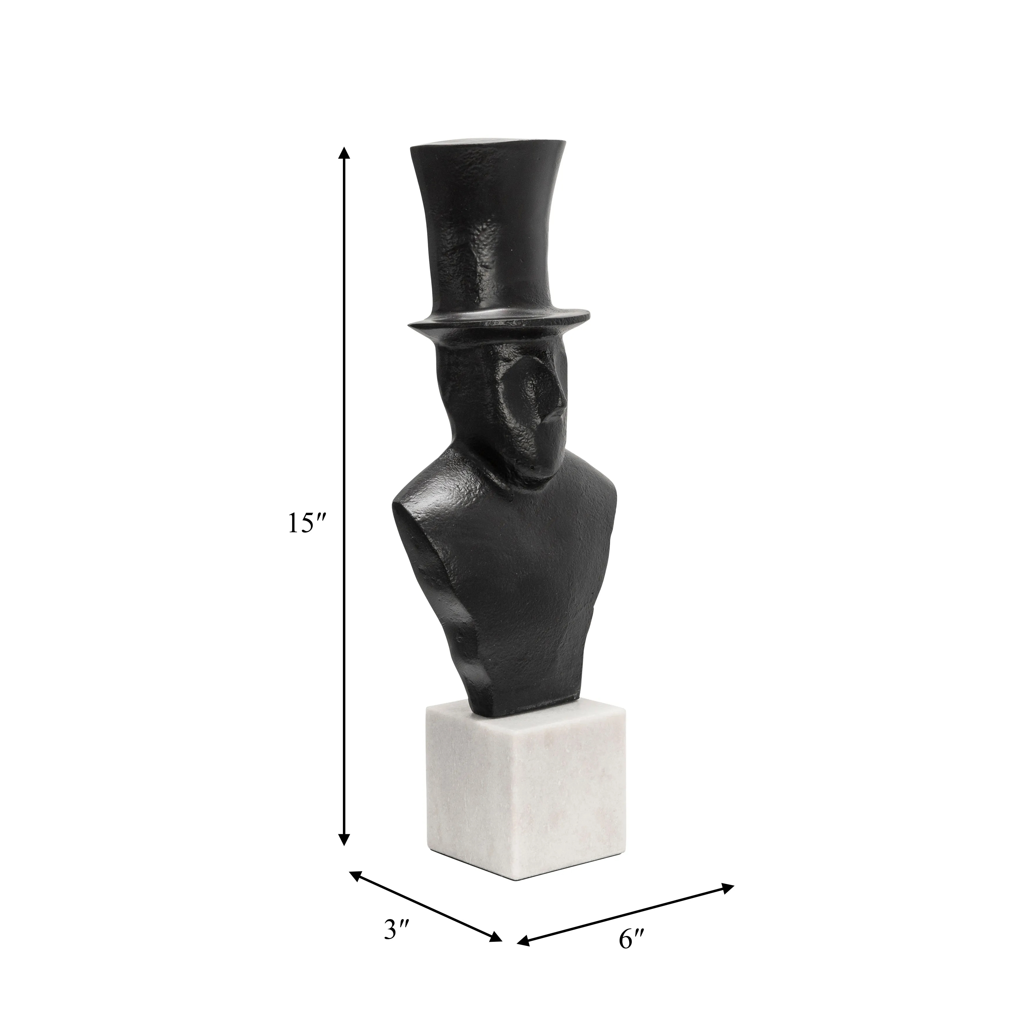 15" MAN WITH HAT, BLACK