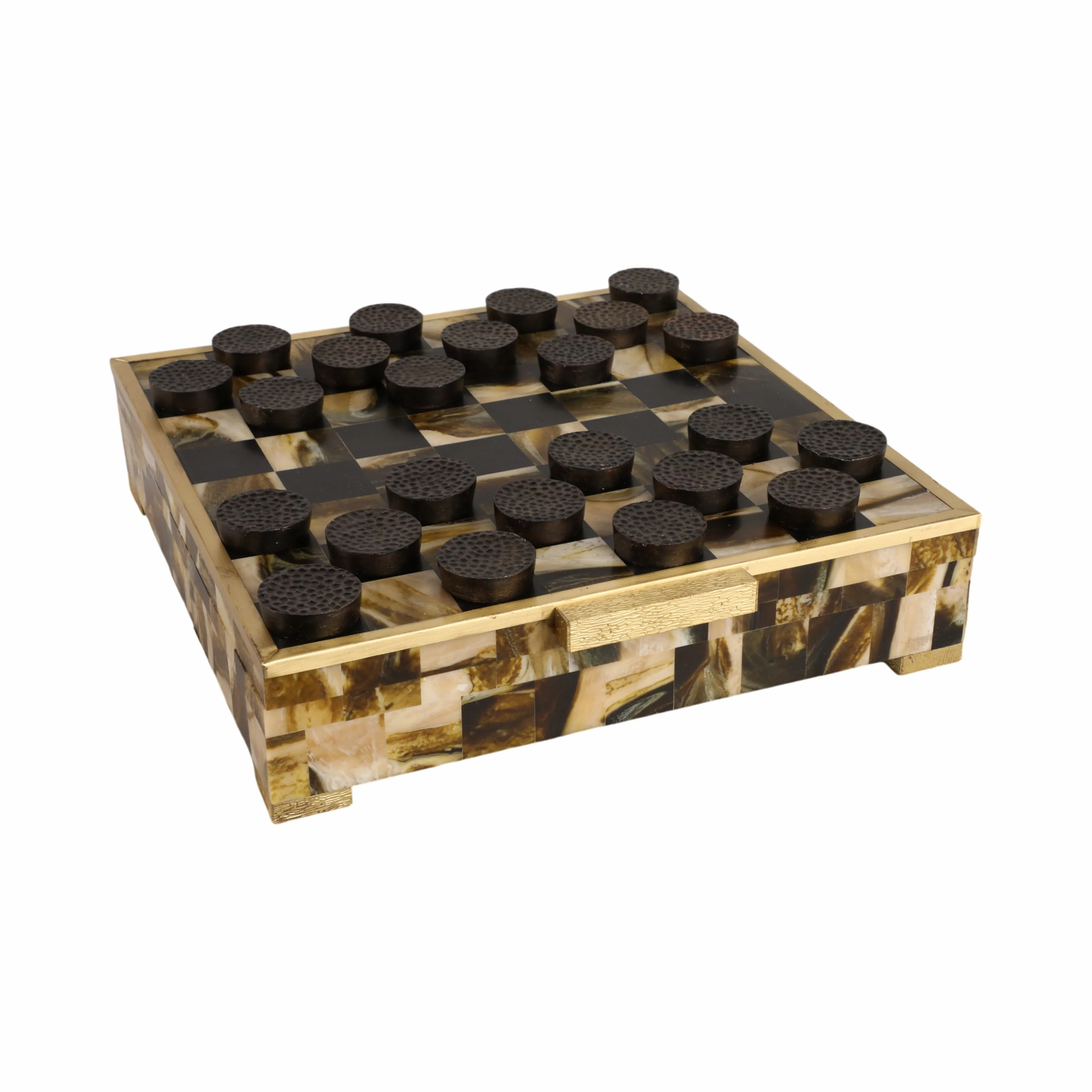 15x15" Allagash Horn Resin Checker Box Set