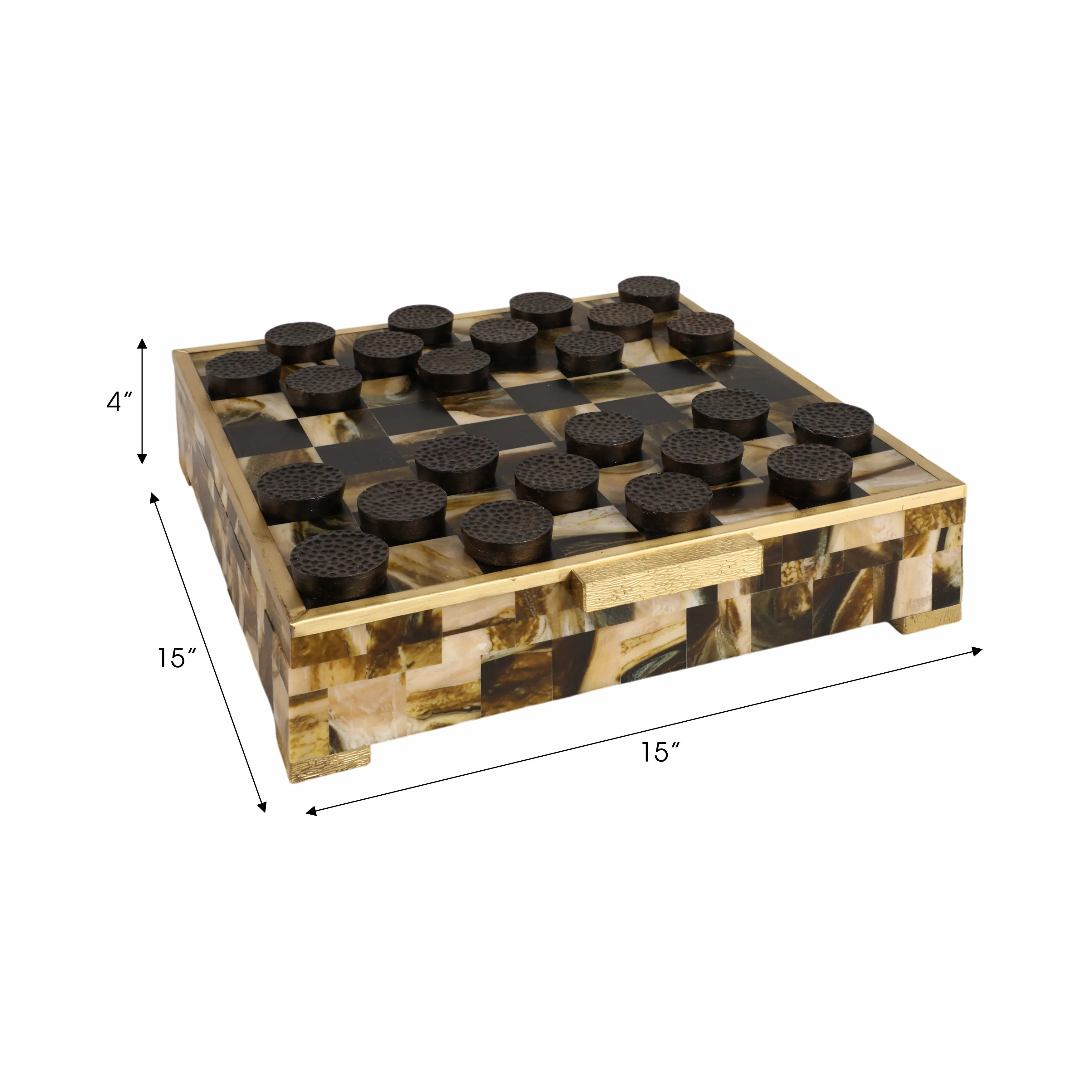 15x15" Allagash Horn Resin Checker Box Set