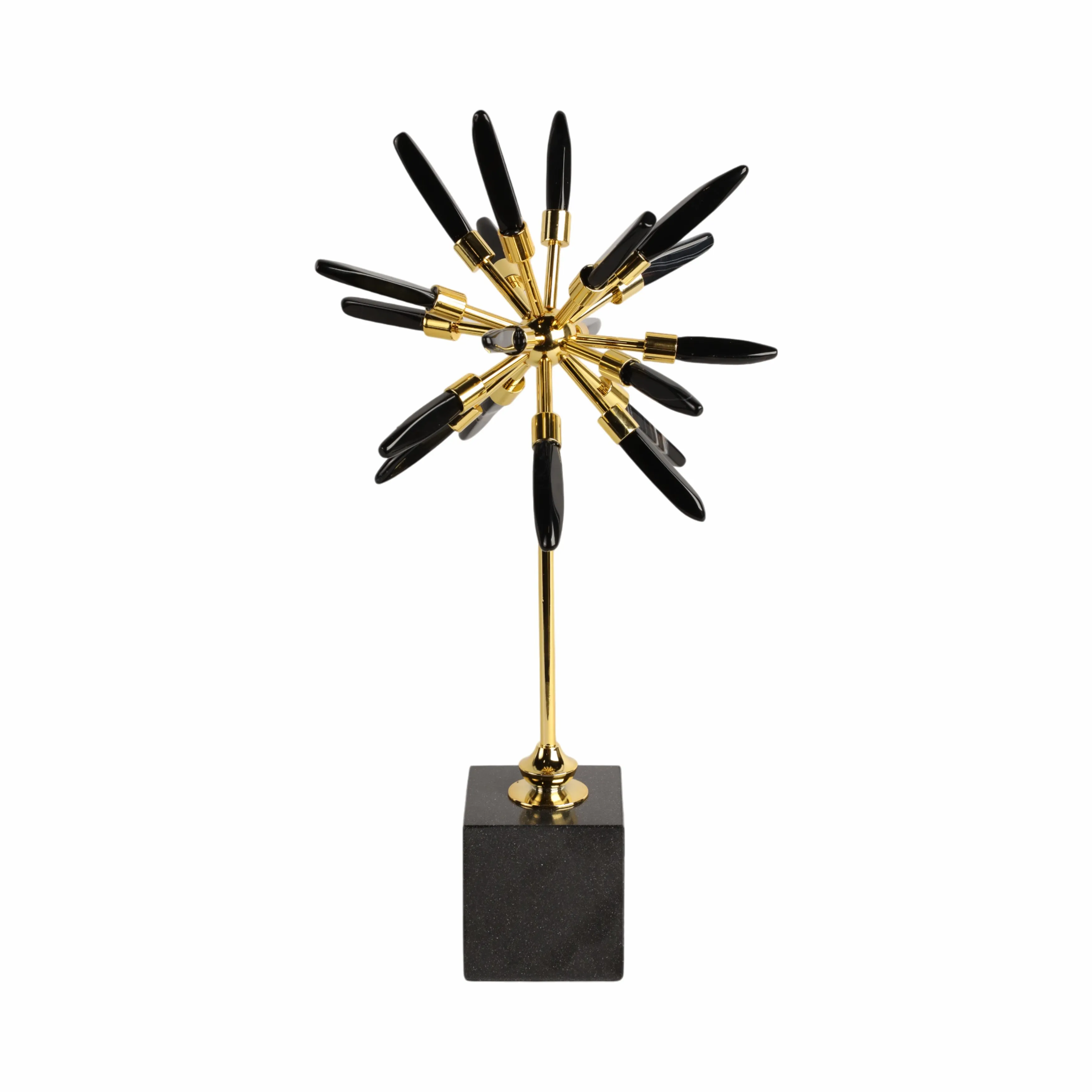16" Darra Small Black Stone Starburst Statuary