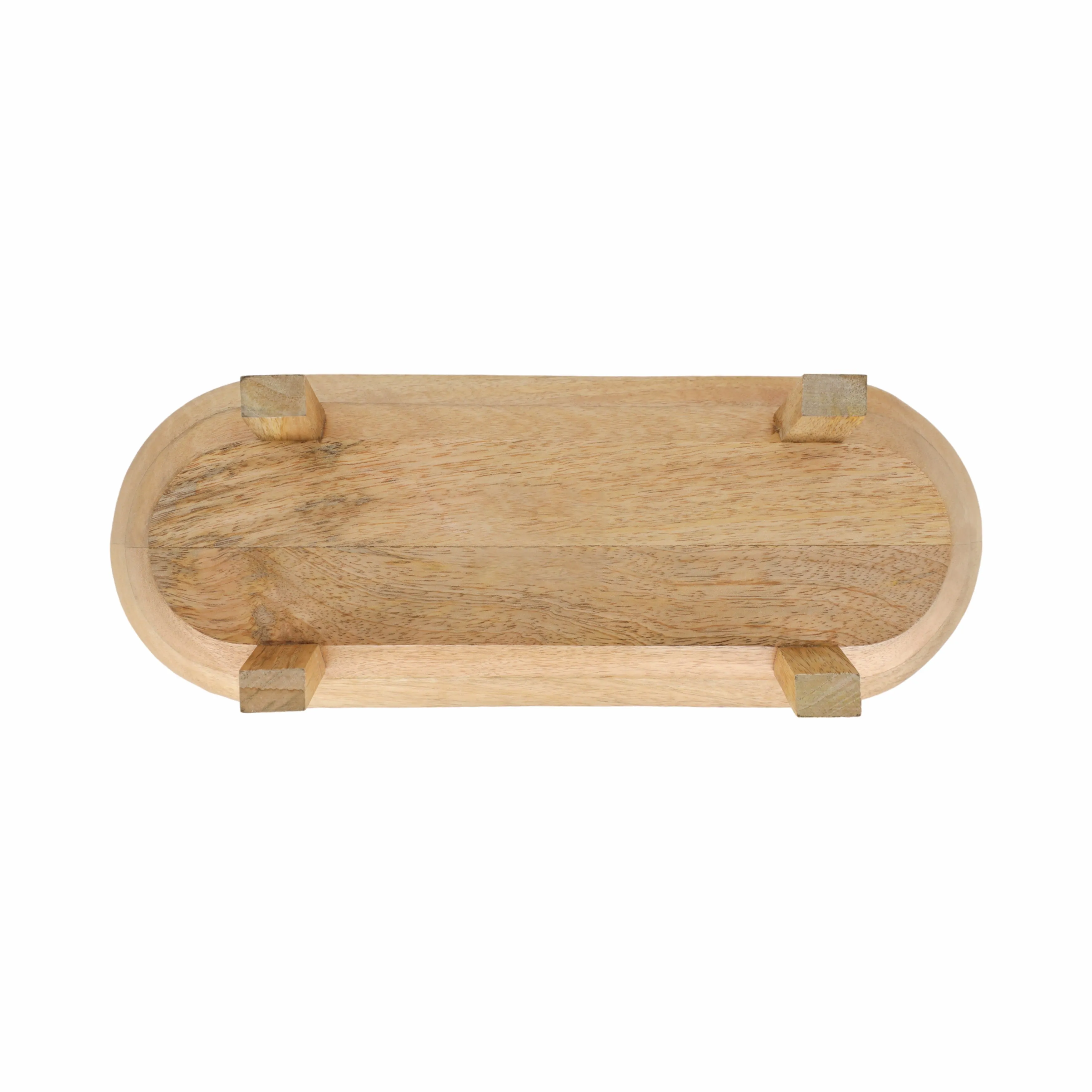 16" Footed Oval Bowl, Nat