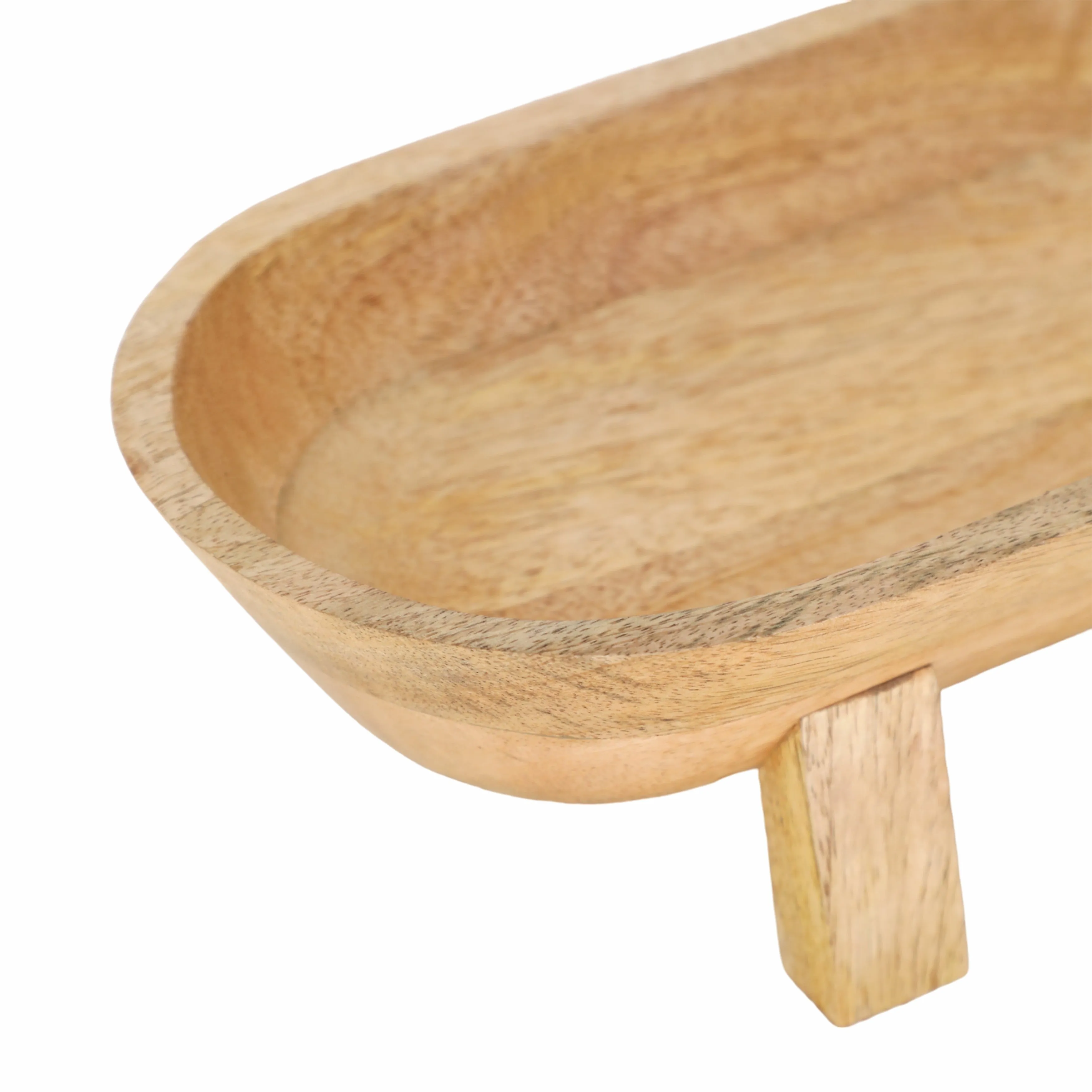 16" Footed Oval Bowl, Nat