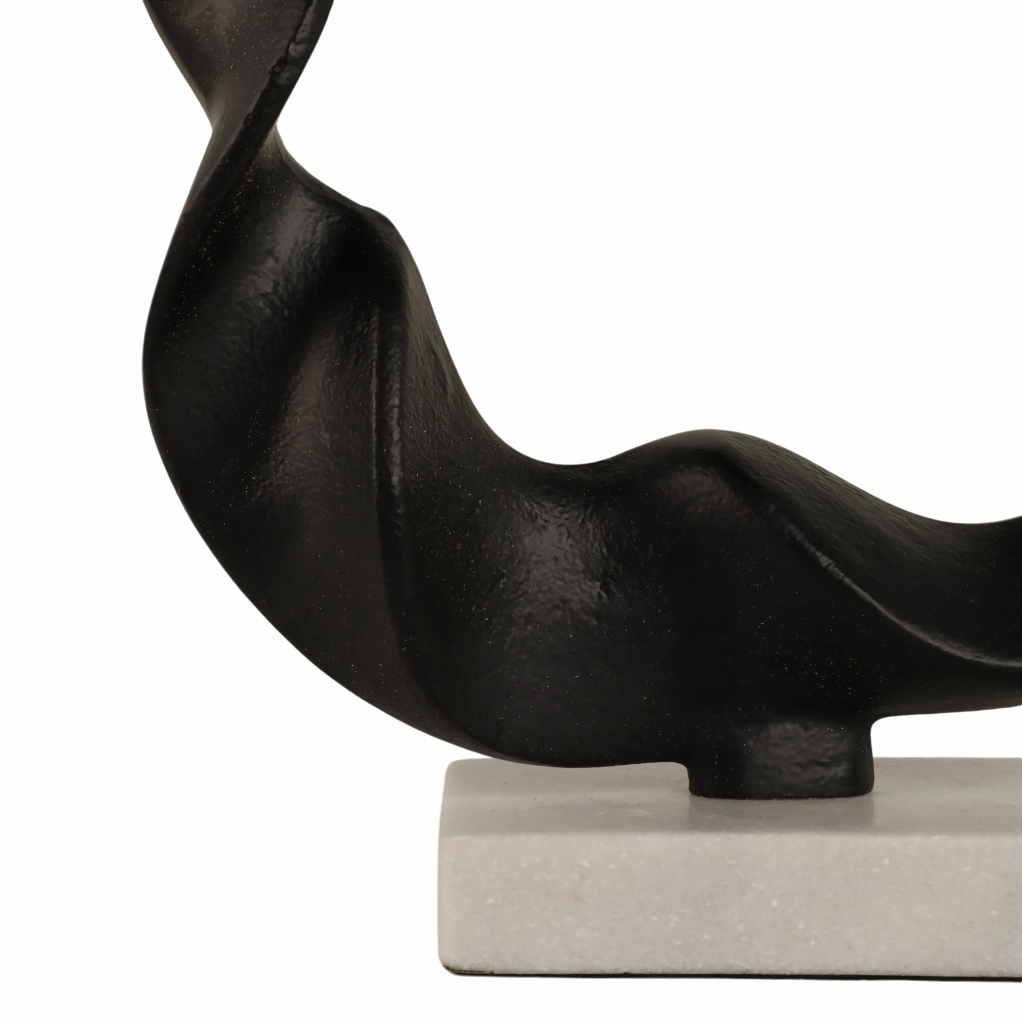 17" Abstract Circle On Marble Base, Black/white