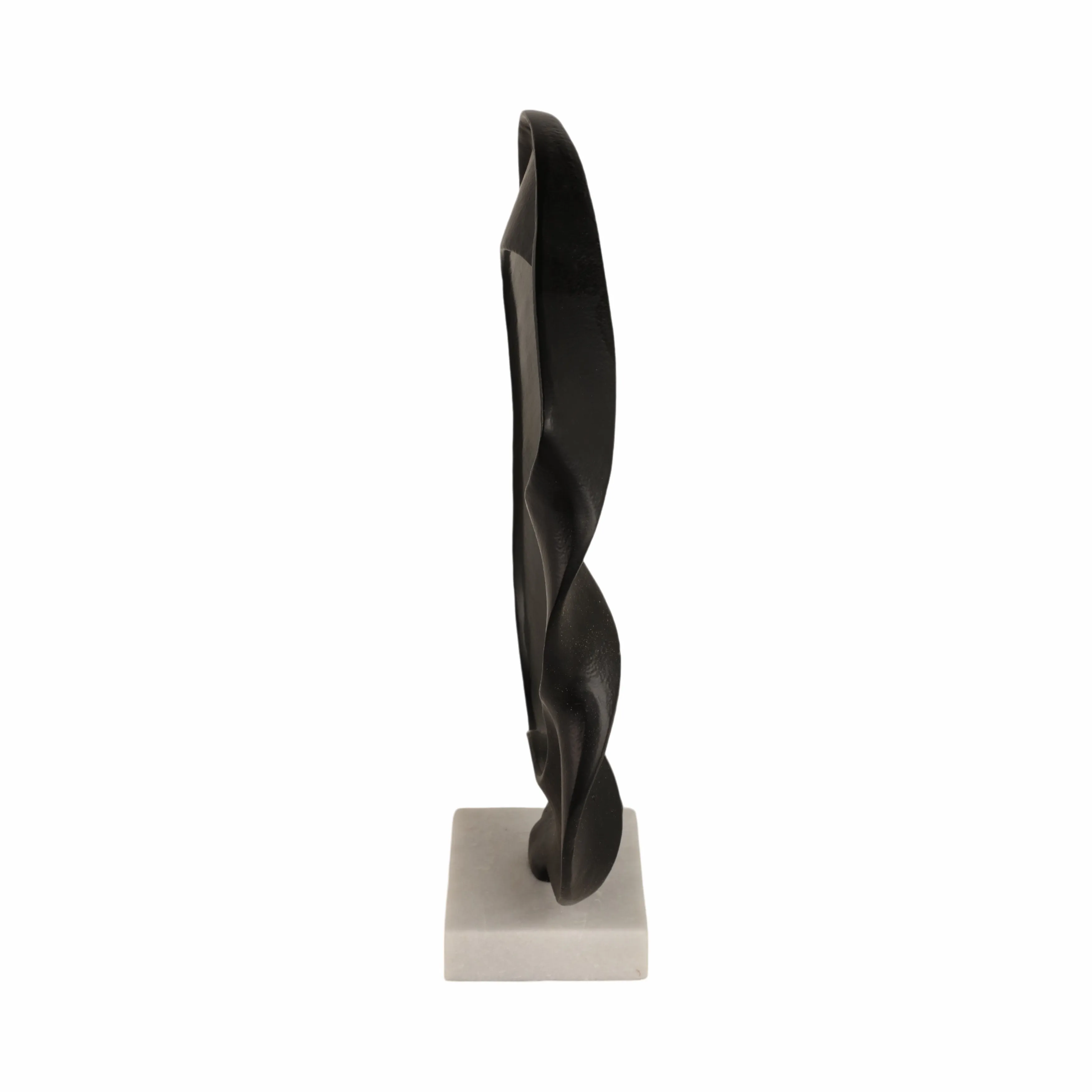 17" Abstract Circle On Marble Base, Black/white