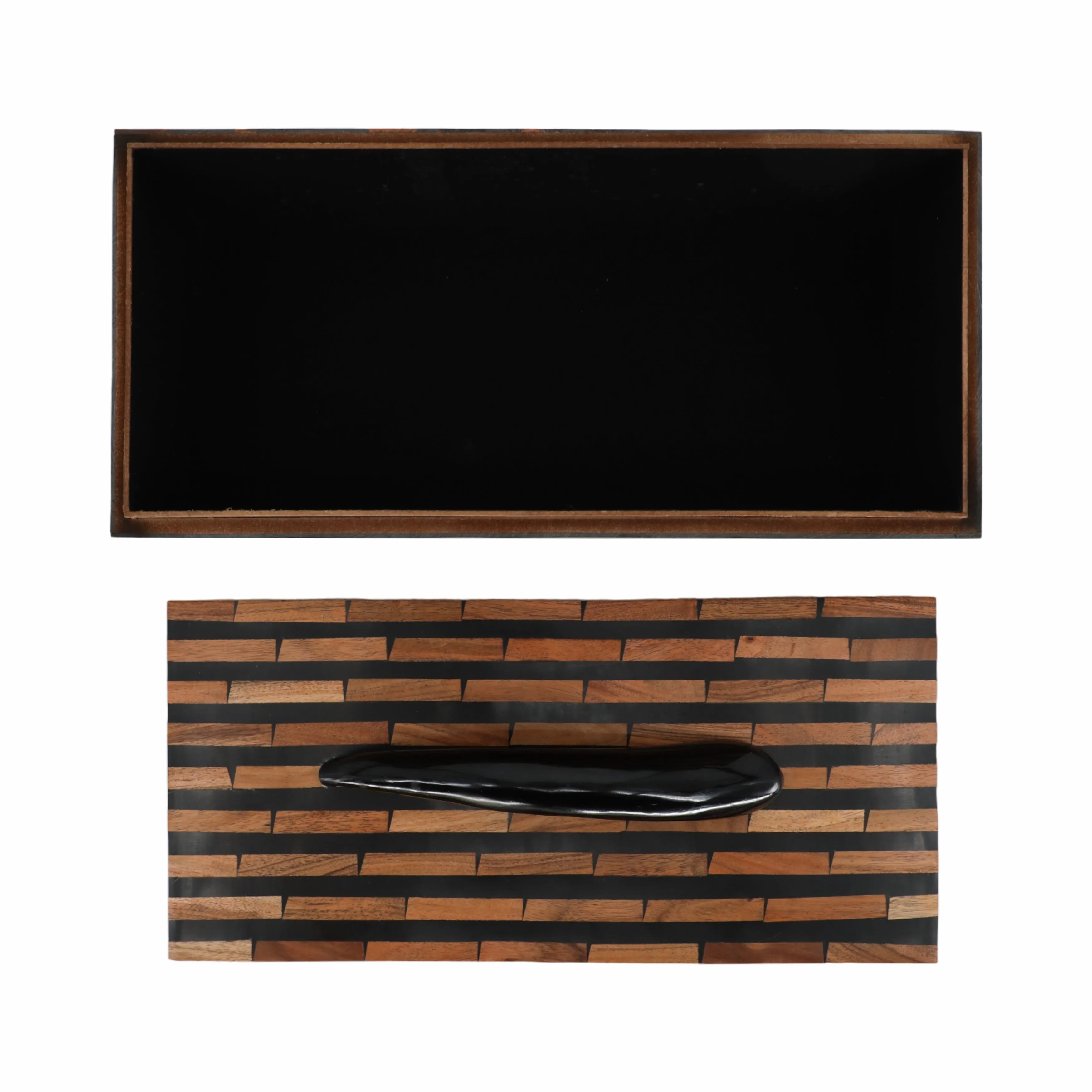17" Madine Horn Rectangular Resin Box