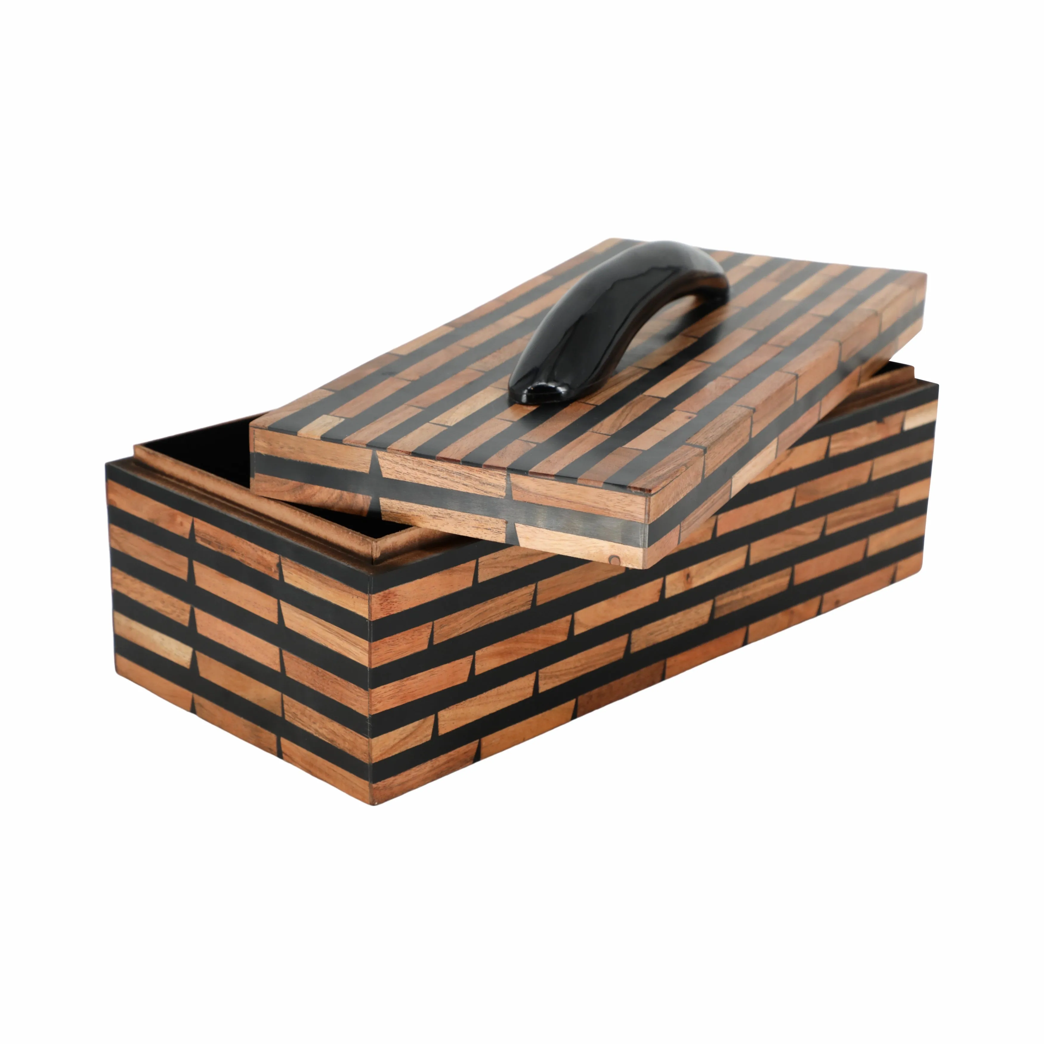 17" Madine Horn Rectangular Resin Box