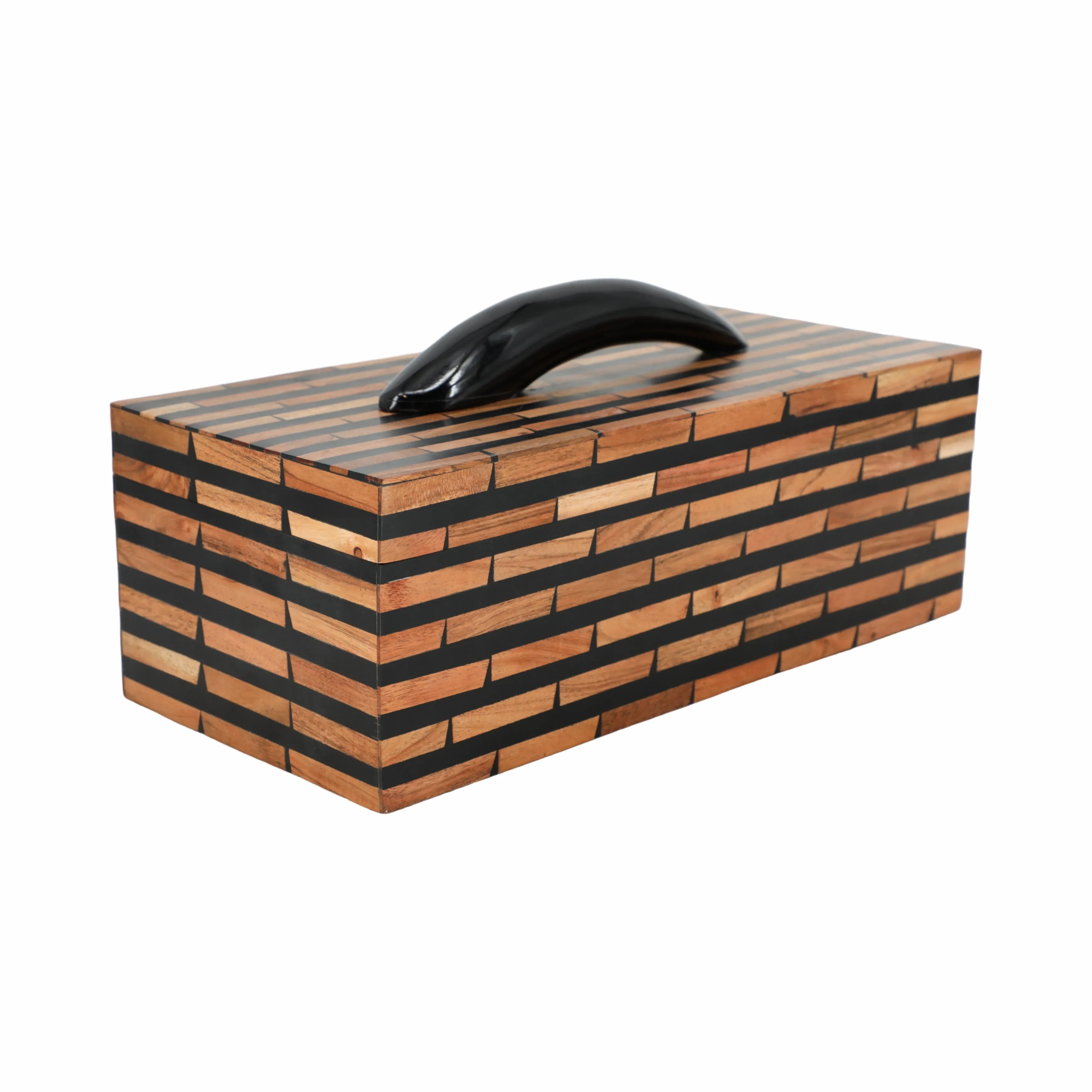 17" Madine Horn Rectangular Resin Box