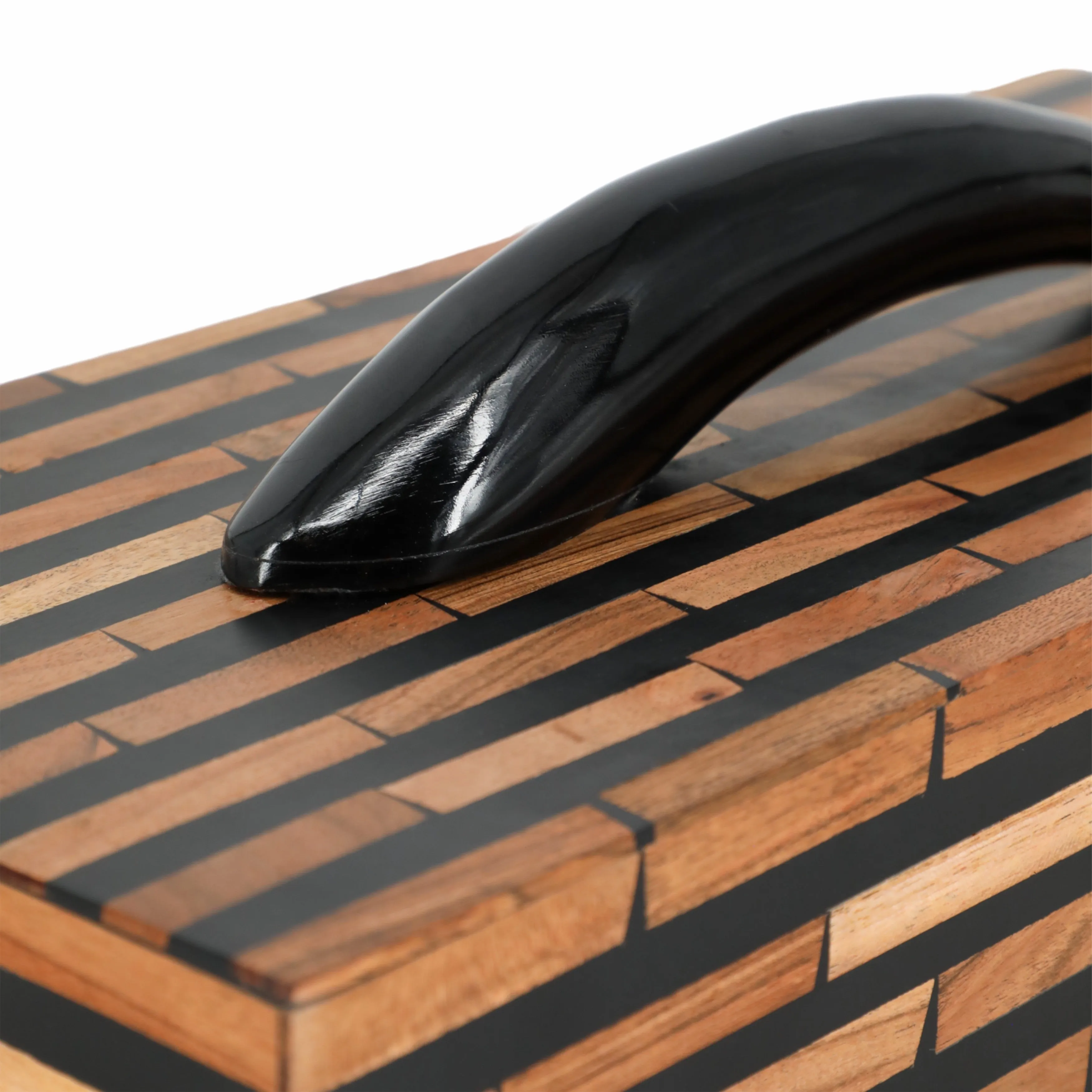 17" Madine Horn Rectangular Resin Box