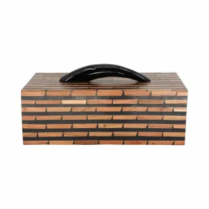 17" Madine Horn Rectangular Resin Box