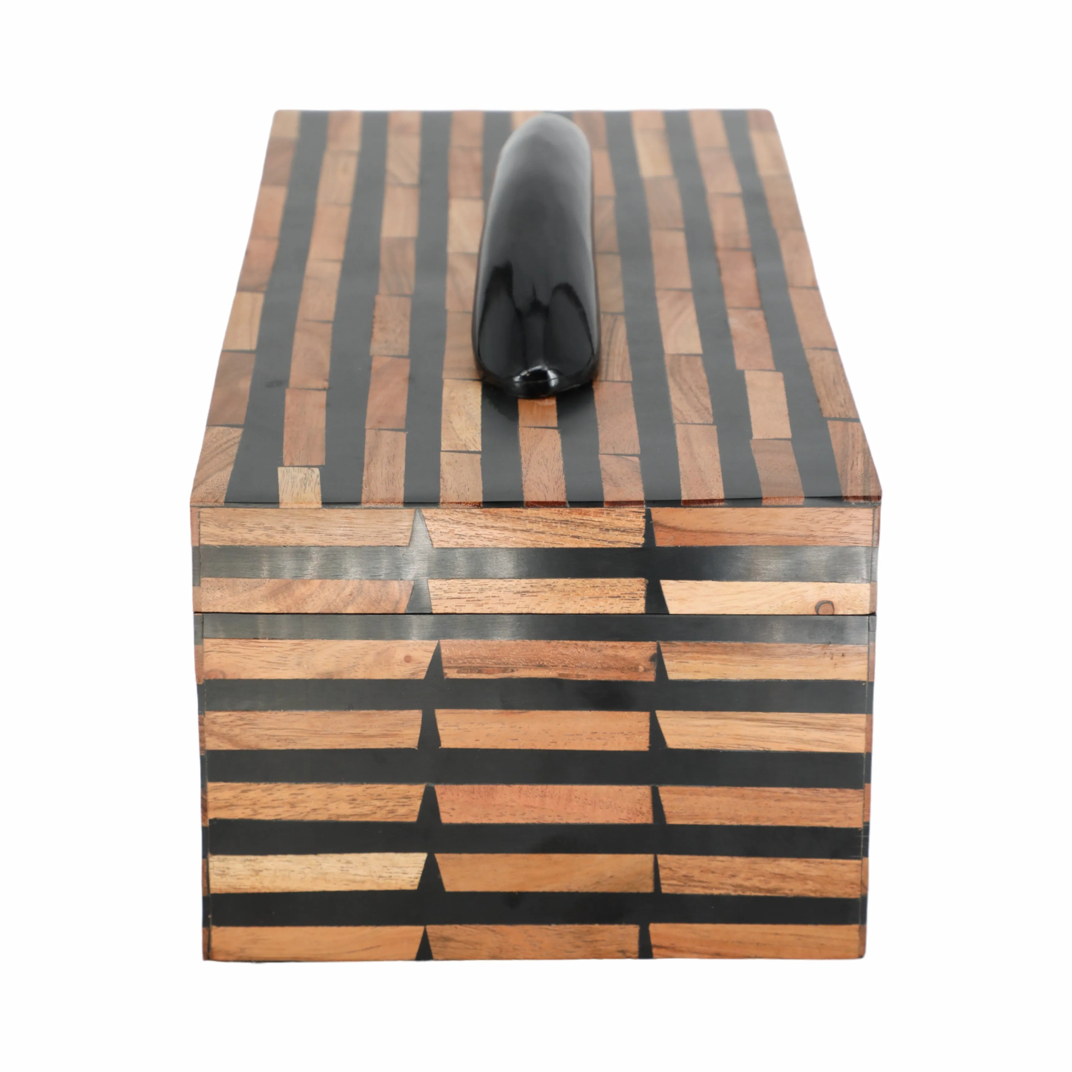 17" Madine Horn Rectangular Resin Box