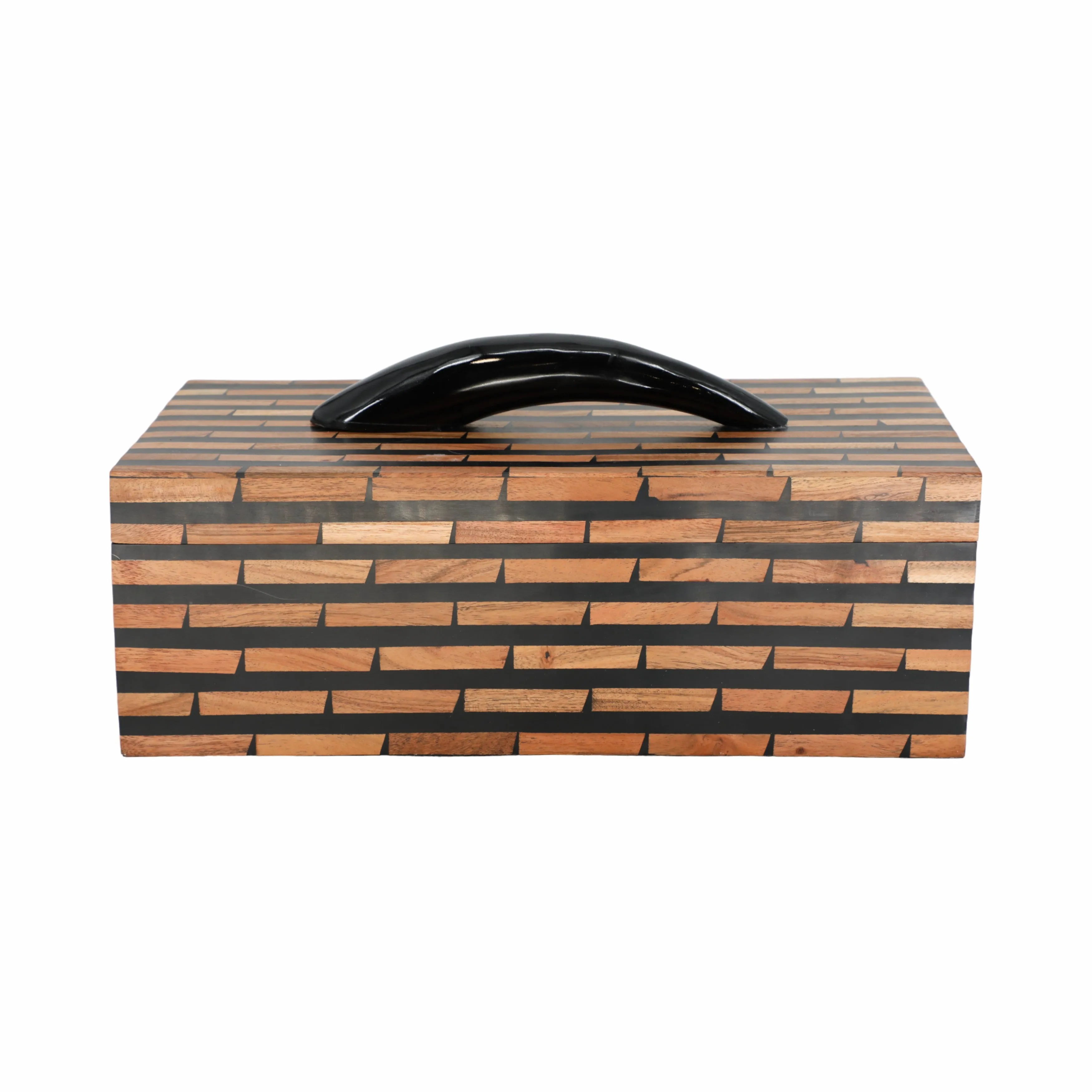 17" Madine Horn Rectangular Resin Box