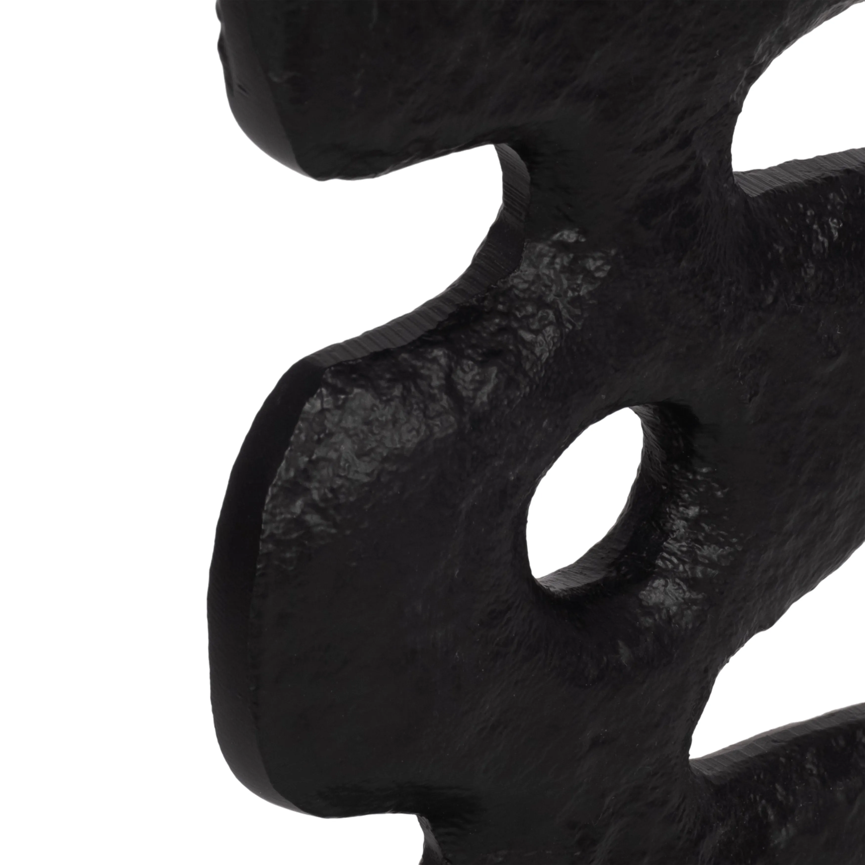 18" Abstract Totem Sculpture  Marble Base, Black/w