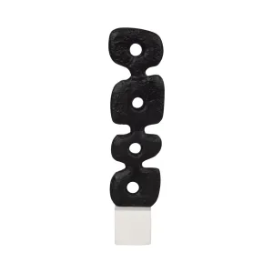 18" Abstract Totem Sculpture  Marble Base, Black/w