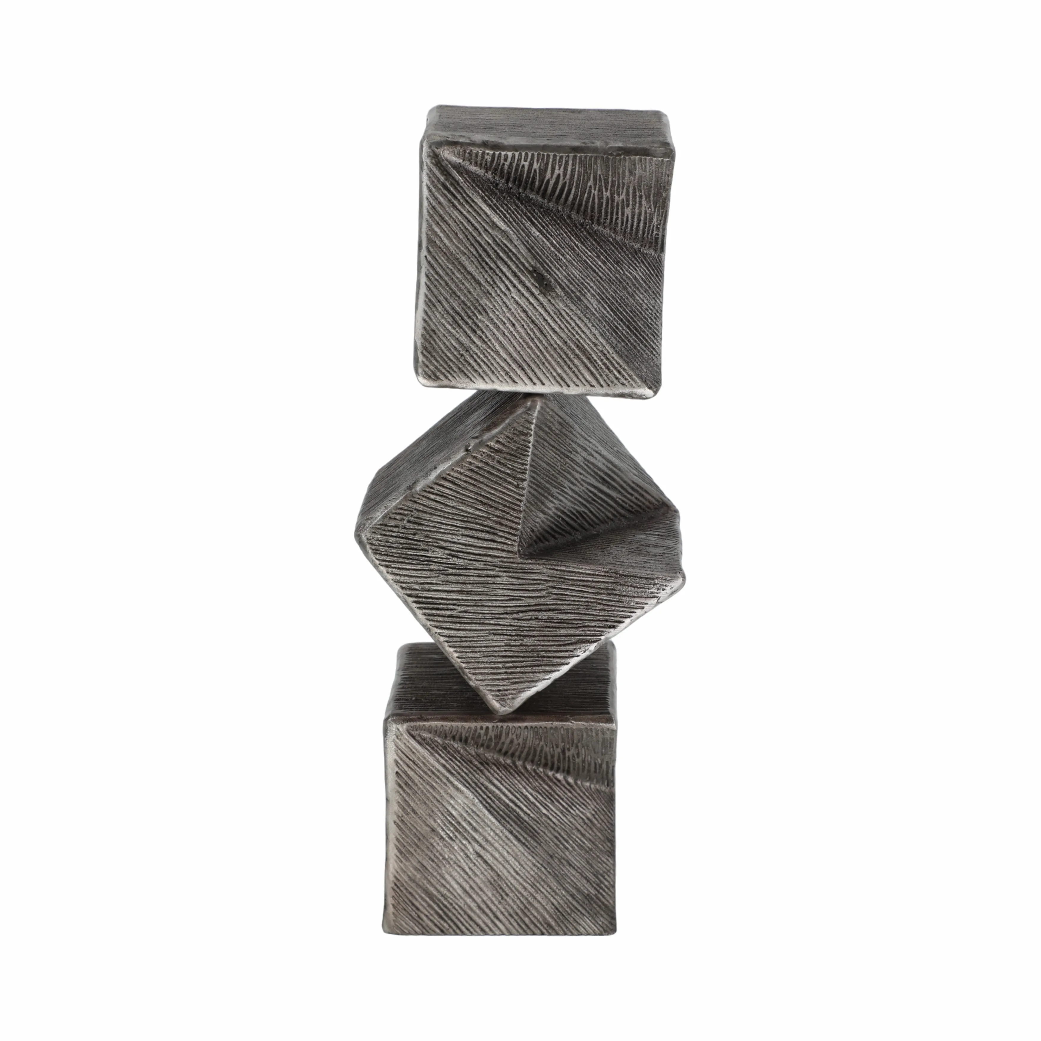 18" Lyon Small Silver Cube Statuary