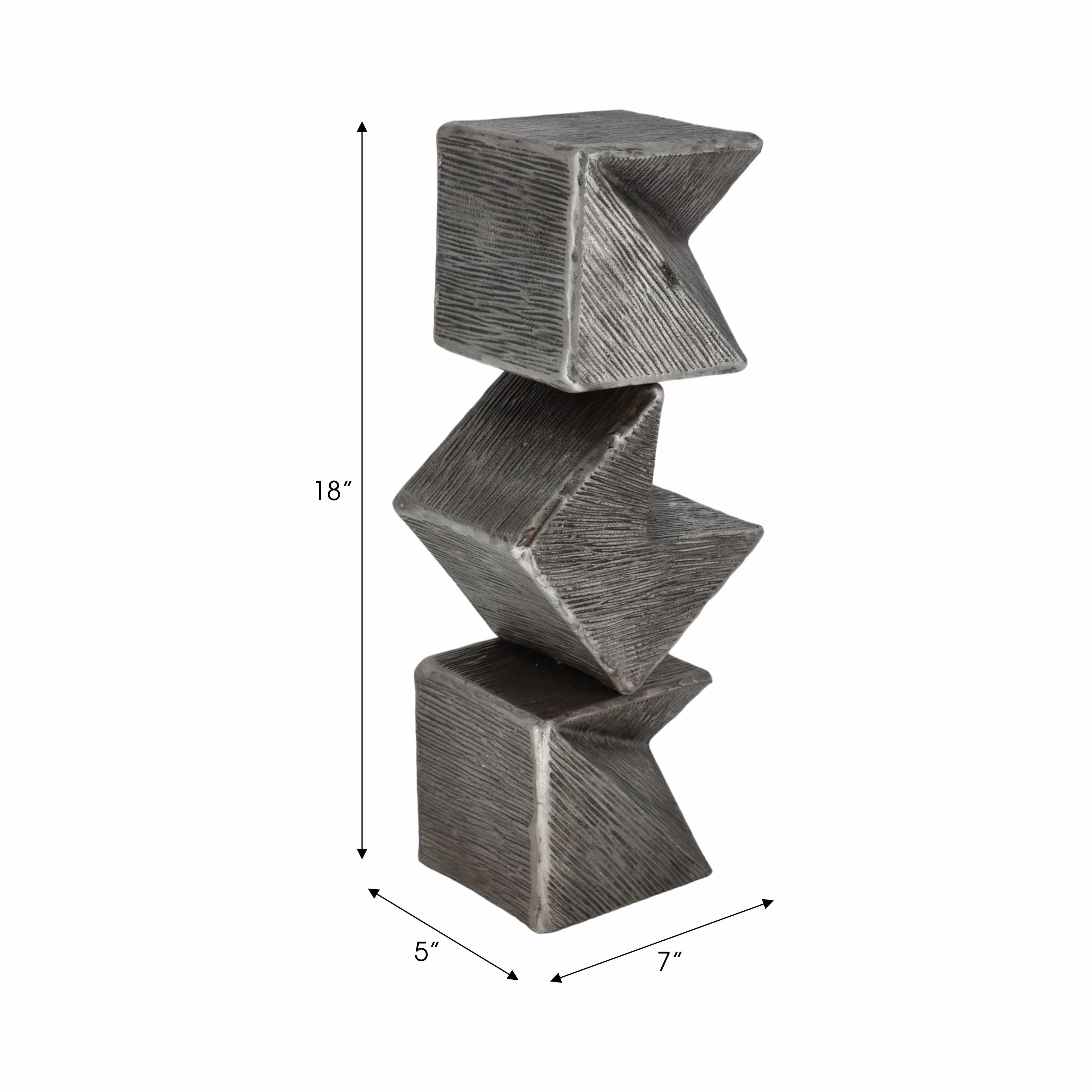 18" Lyon Small Silver Cube Statuary