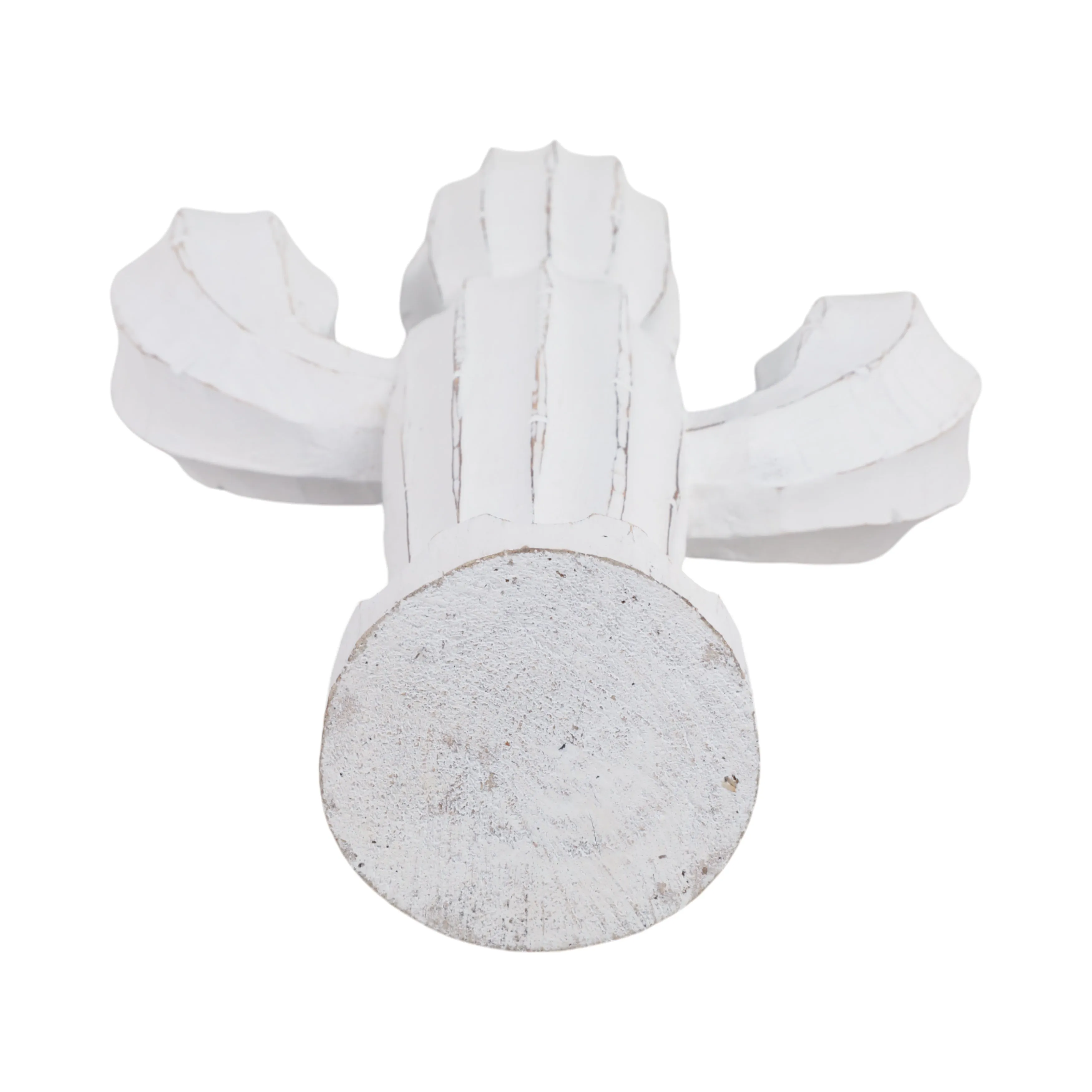 18" Wooden Cactus Decor, Wht