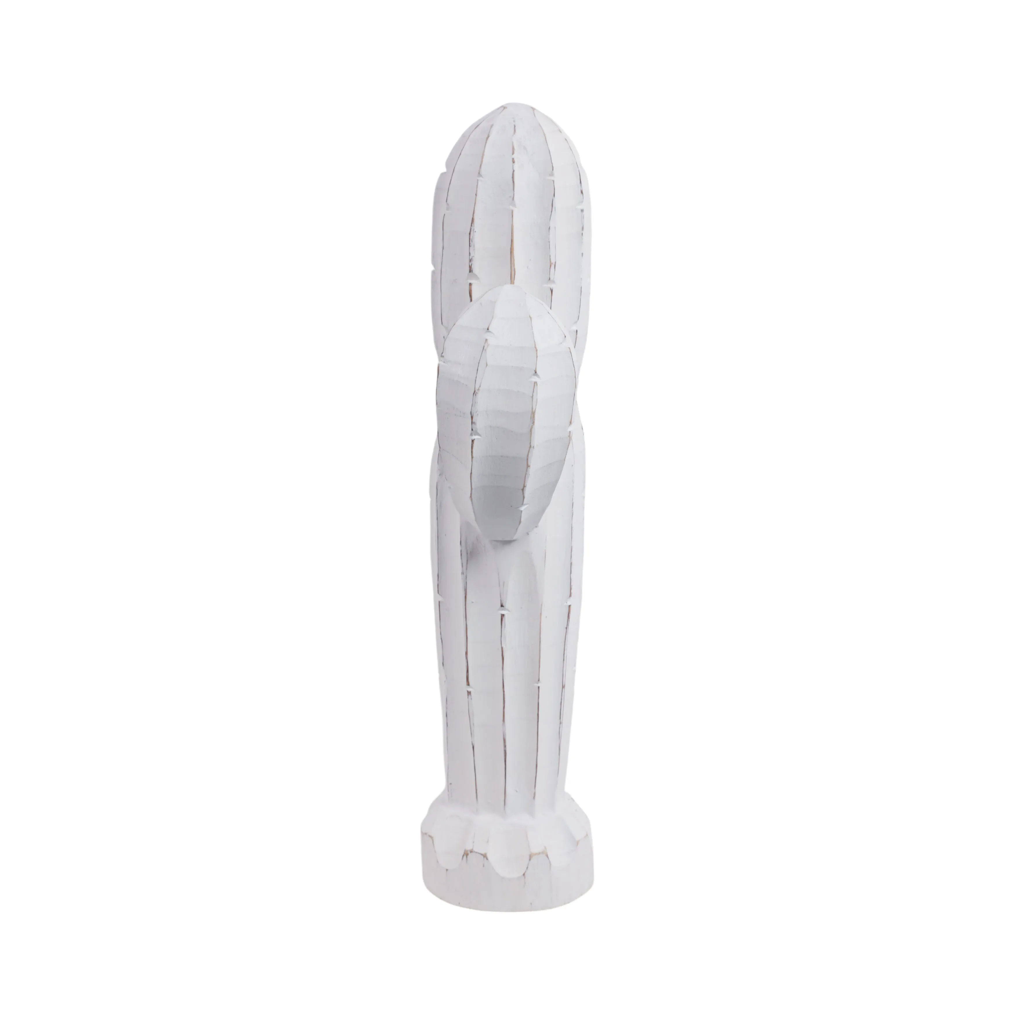 18" Wooden Cactus Decor, Wht