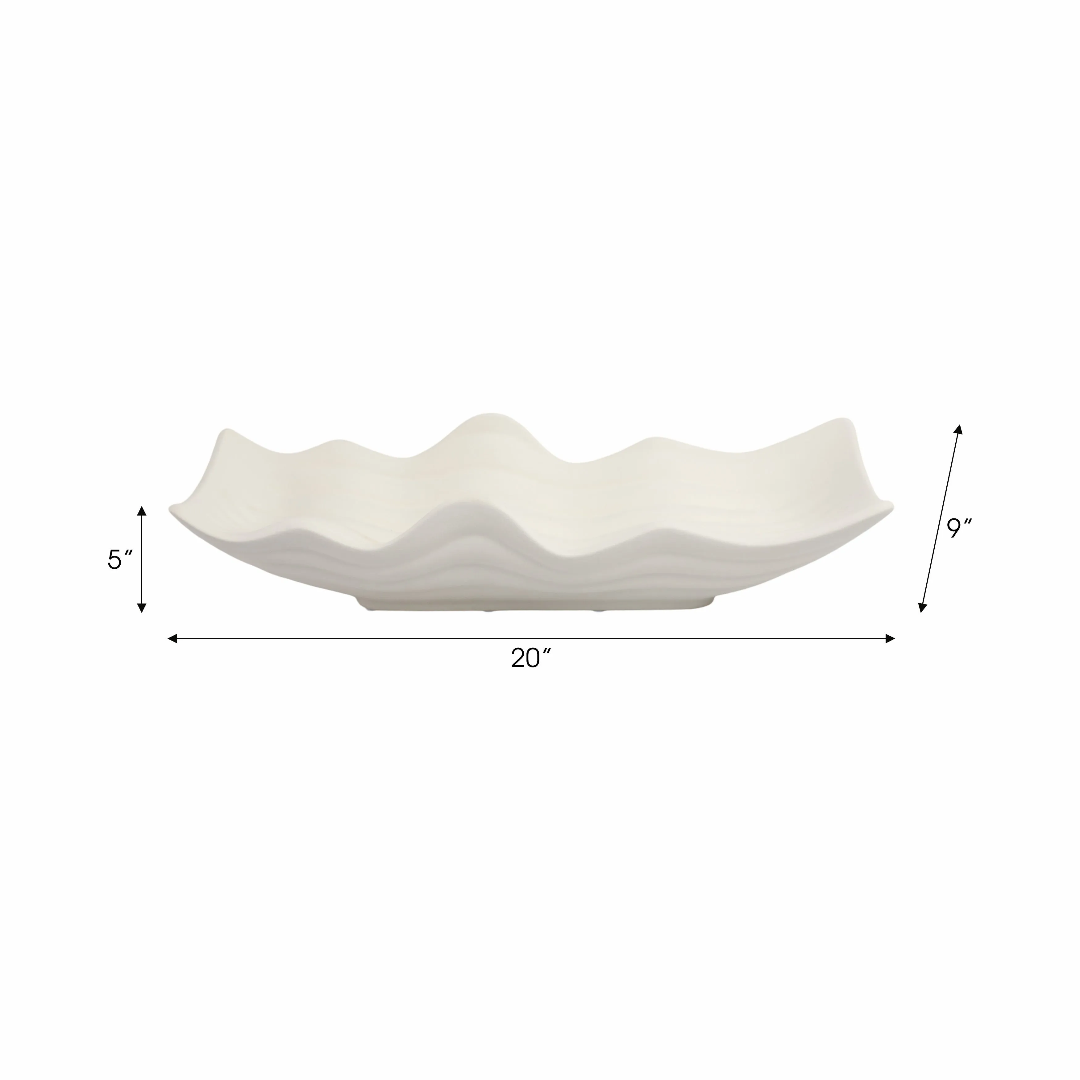 20" Chavelle Oversized Tray, Ivory