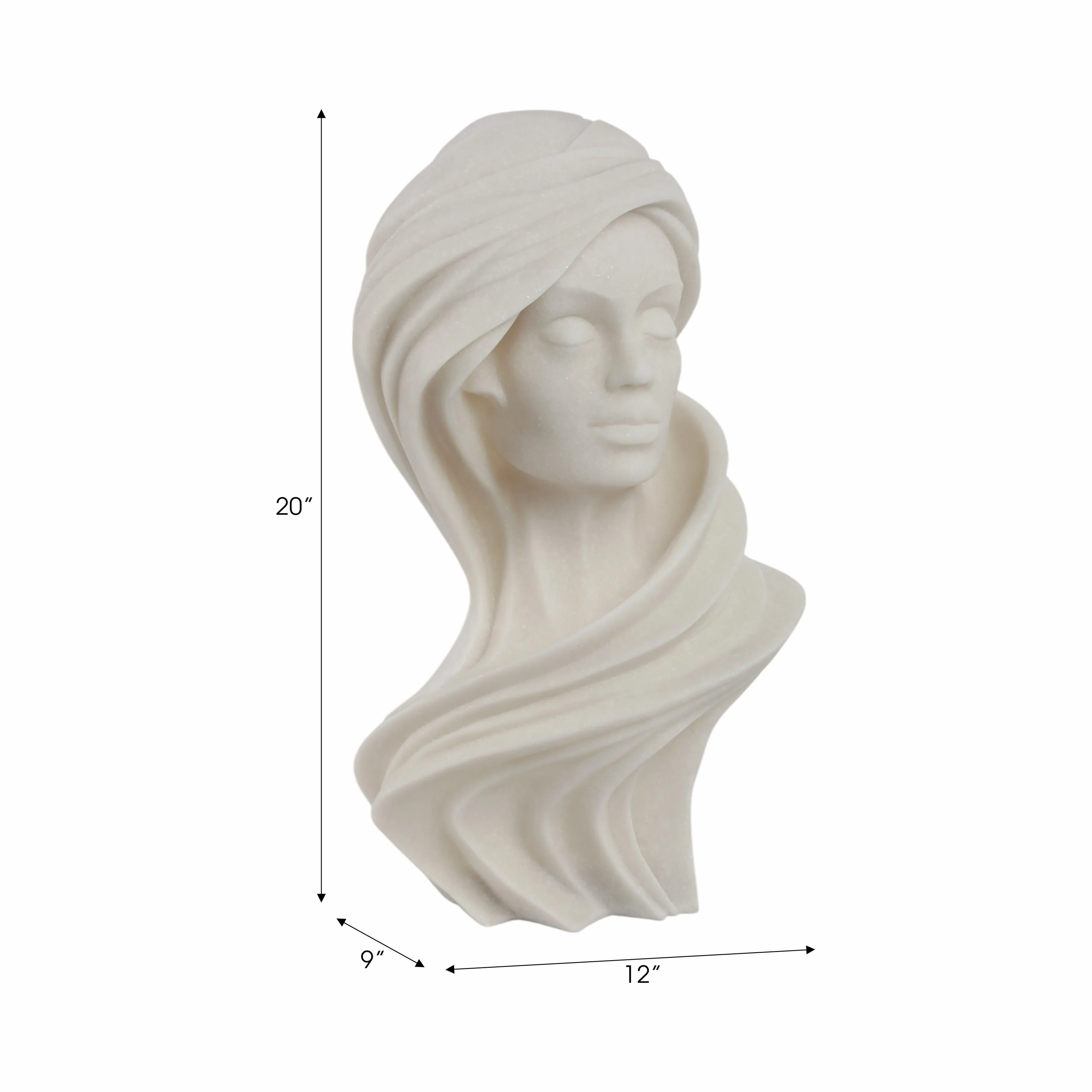 20" Hasselt Quartz Resin Woman Statuary