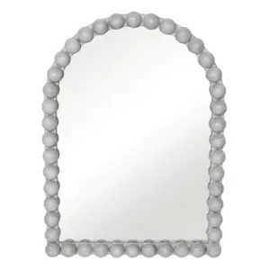 22x30 Large Knobby Arch Mirror, White
