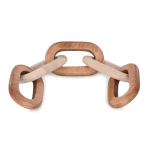 22x4" Travertine & Wood 5-link Chain, Tan