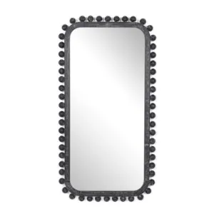 23x45" Knobby Rectangular Mirror, Black