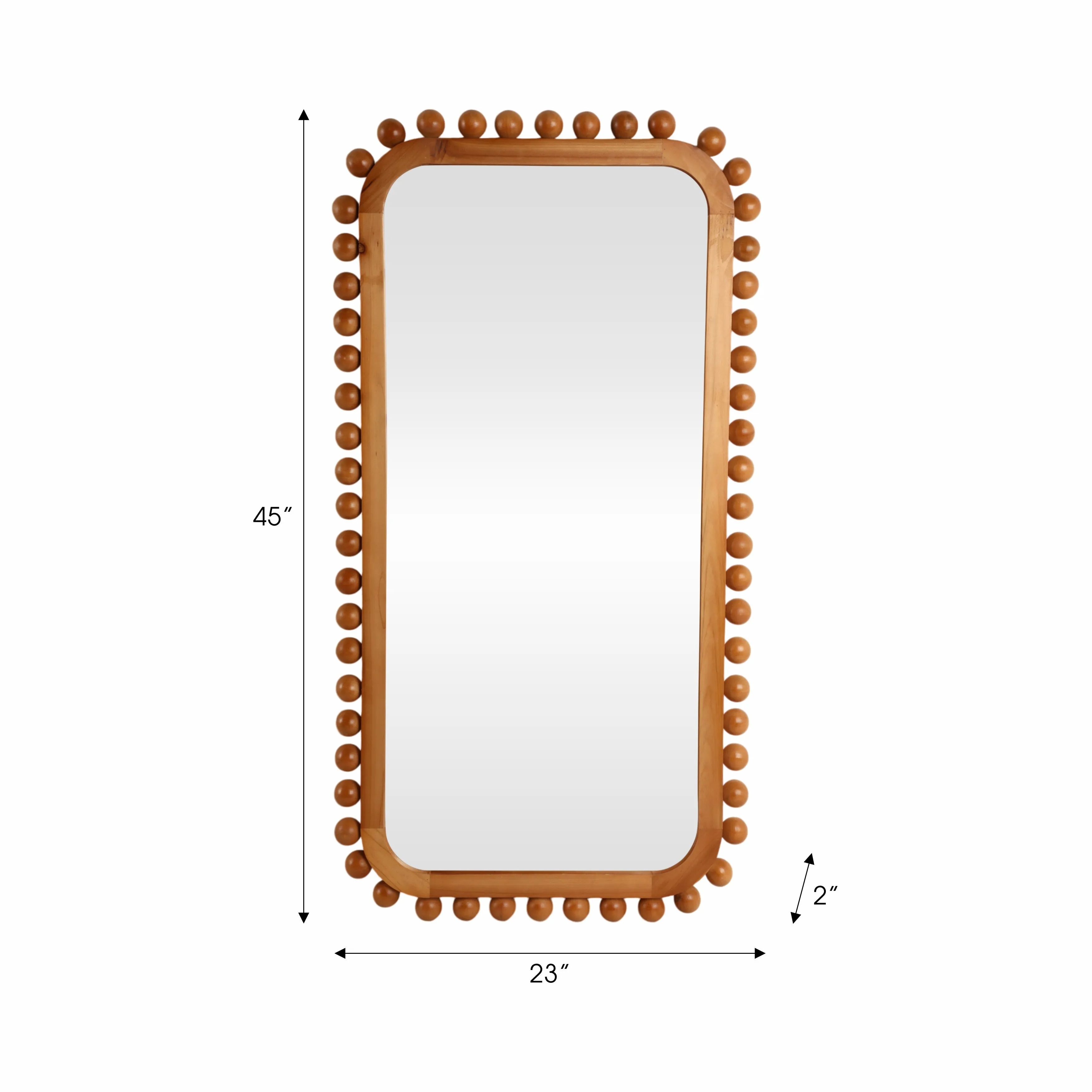 23x45" Knobby Rectangular Mirror, Natural