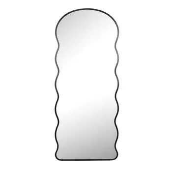 23x55" Curvy Edged Leaner Mirror, Black
