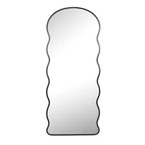 23x55" Curvy Edged Leaner Mirror, Black