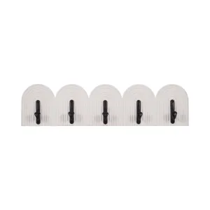 24" 5-arch Wall Hooks, White